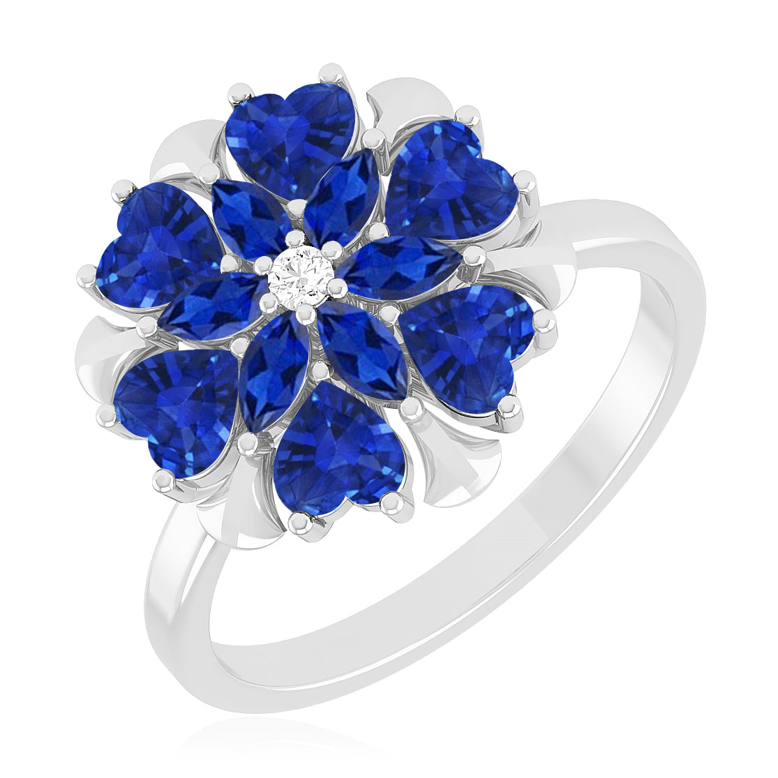 Floral Cluster Ring | Sterling Silver Birthstone Ring | Genuine Gemstone Studded Ring | Personalized Promise Ring | Gift for Her
