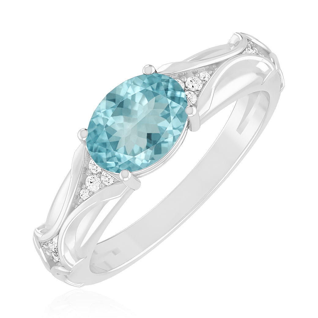 Bypass Solitaire Ring | Sterling Silver Birthstone Ring | Genuine Gemstone Studded Ring | Personalized Promise Ring | Gift for Her