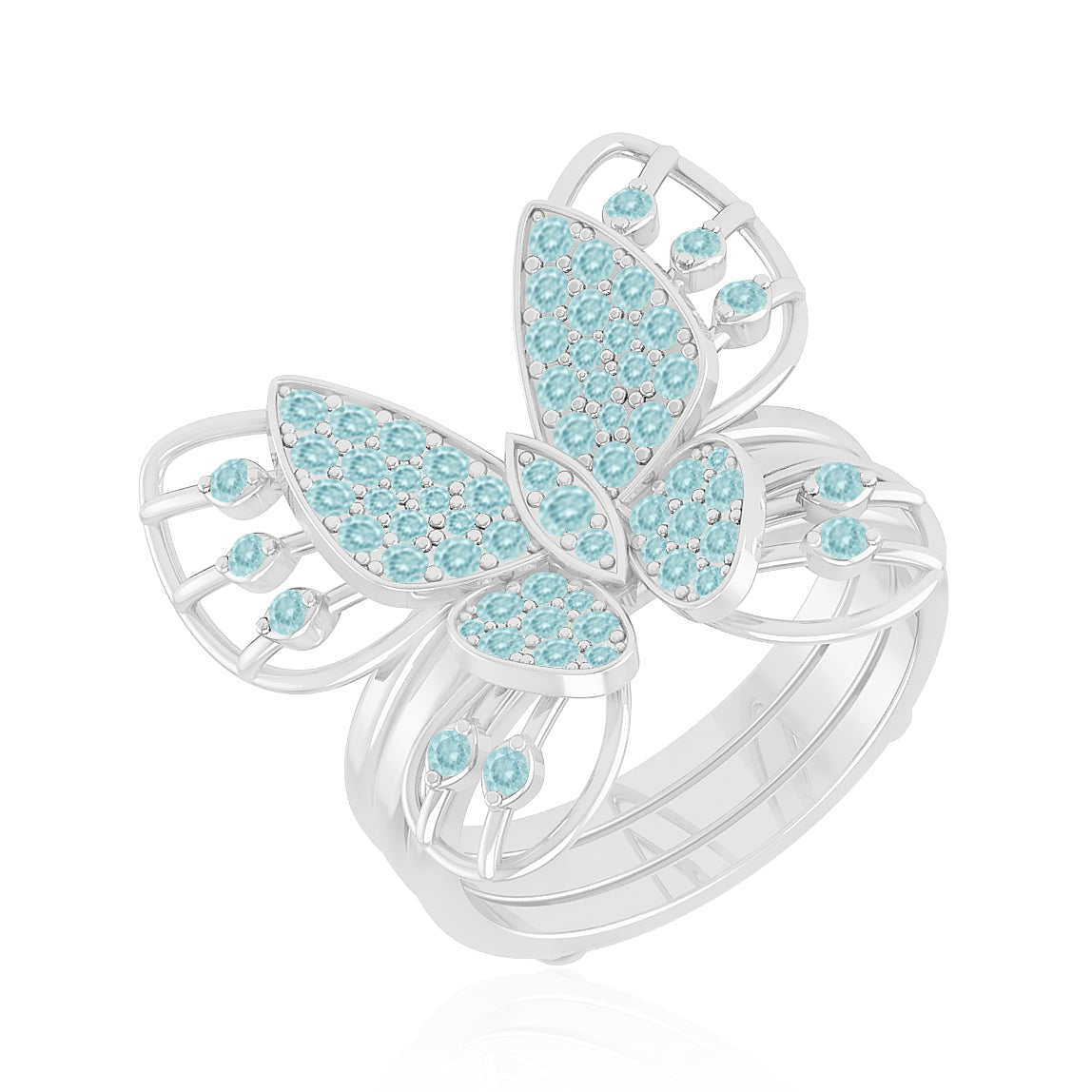 Butterfly Ring | Sterling Silver Birthstone Ring | Genuine Gemstone Ring | Personalized Promise Ring | Gift for Her