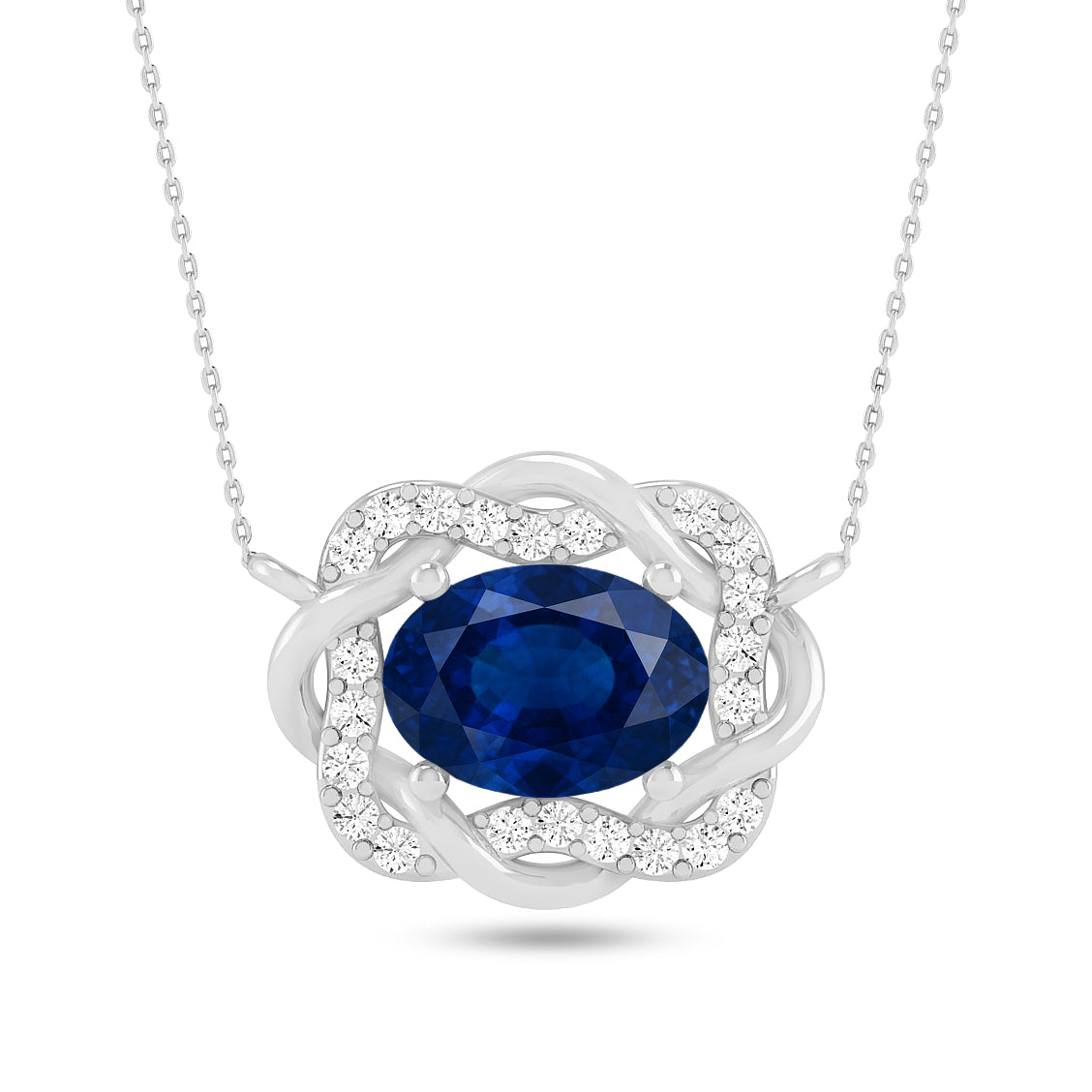 Celtic Knot Halo Pendant | Starburst Pendant | Heart Knot Teardrop Pendant | Sterling Silver Birthstone Necklace | Diamond Accent | Adjustable Chain | 15 Gemstone Choices