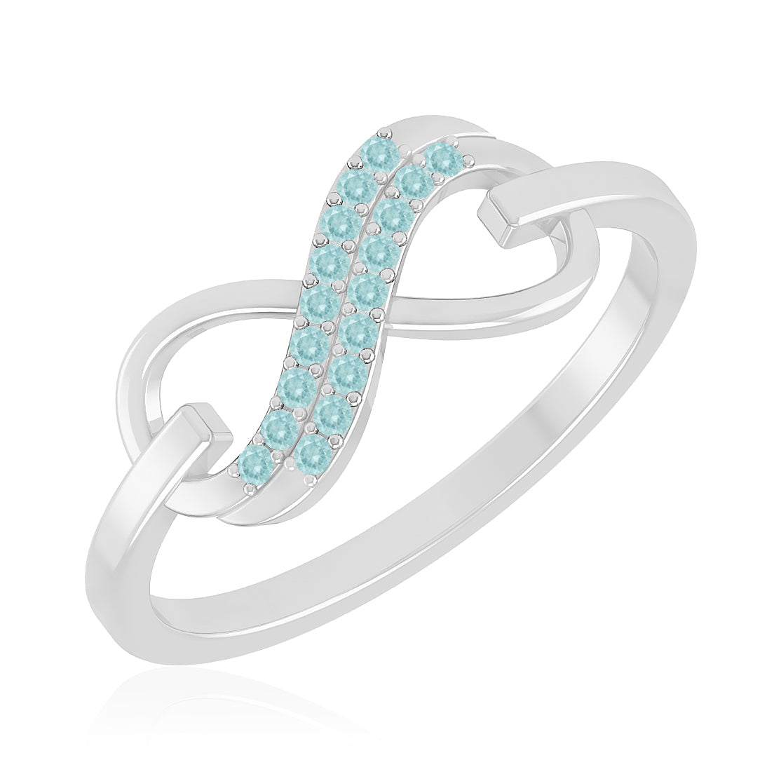 Paperclip Link Ring | Sterling Silver Birthstone Ring | Genuine Gemstone & Diamond Studded Ring | Personalized Promise Ring | Gift for Her