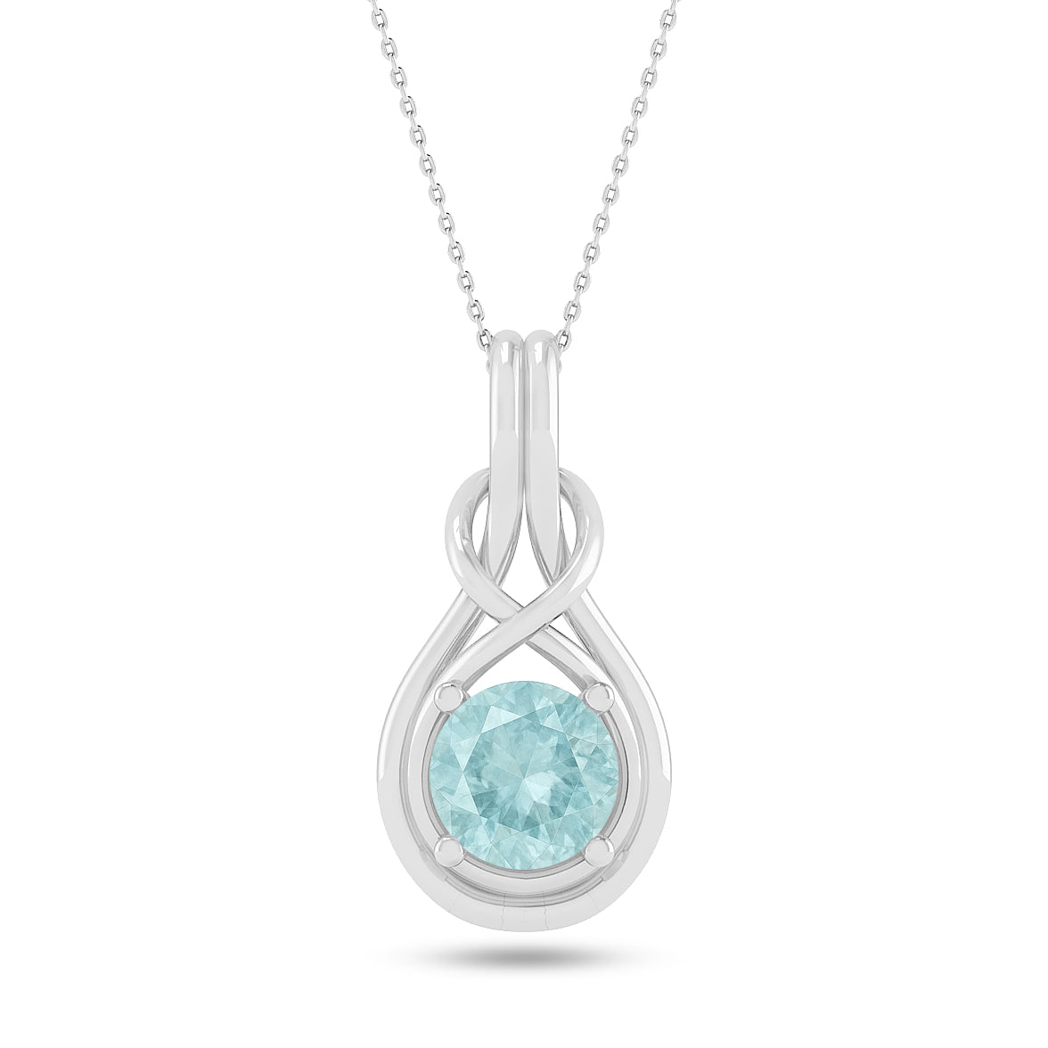Infinity Teardrop Solitaire Pendant | Sterling Silver Birthstone Necklace | Adjustable Chain | 15 Gemstone Choices | Personalized Gemstone Pendant