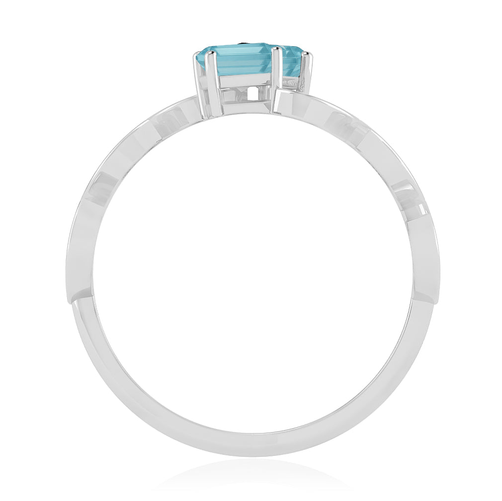 Nature Inspired Open Bypass Ring | Sterling Silver Birthstone Ring | Genuine Gemstone Studded Ring | Personalized Promise Ring | Gift for Her