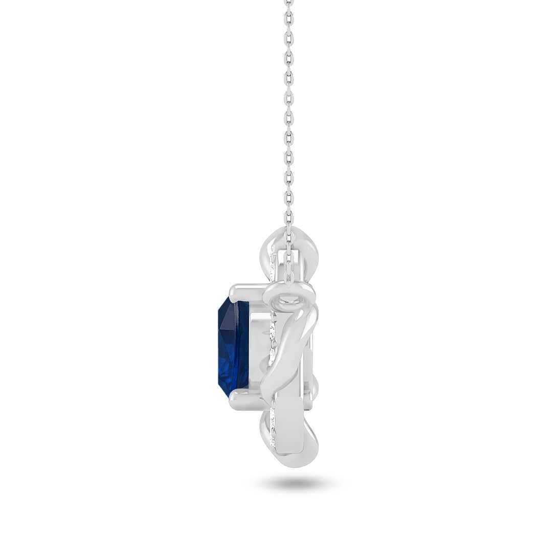Celtic Knot Halo Pendant | Starburst Pendant | Heart Knot Teardrop Pendant | Sterling Silver Birthstone Necklace | Diamond Accent | Adjustable Chain | 15 Gemstone Choices
