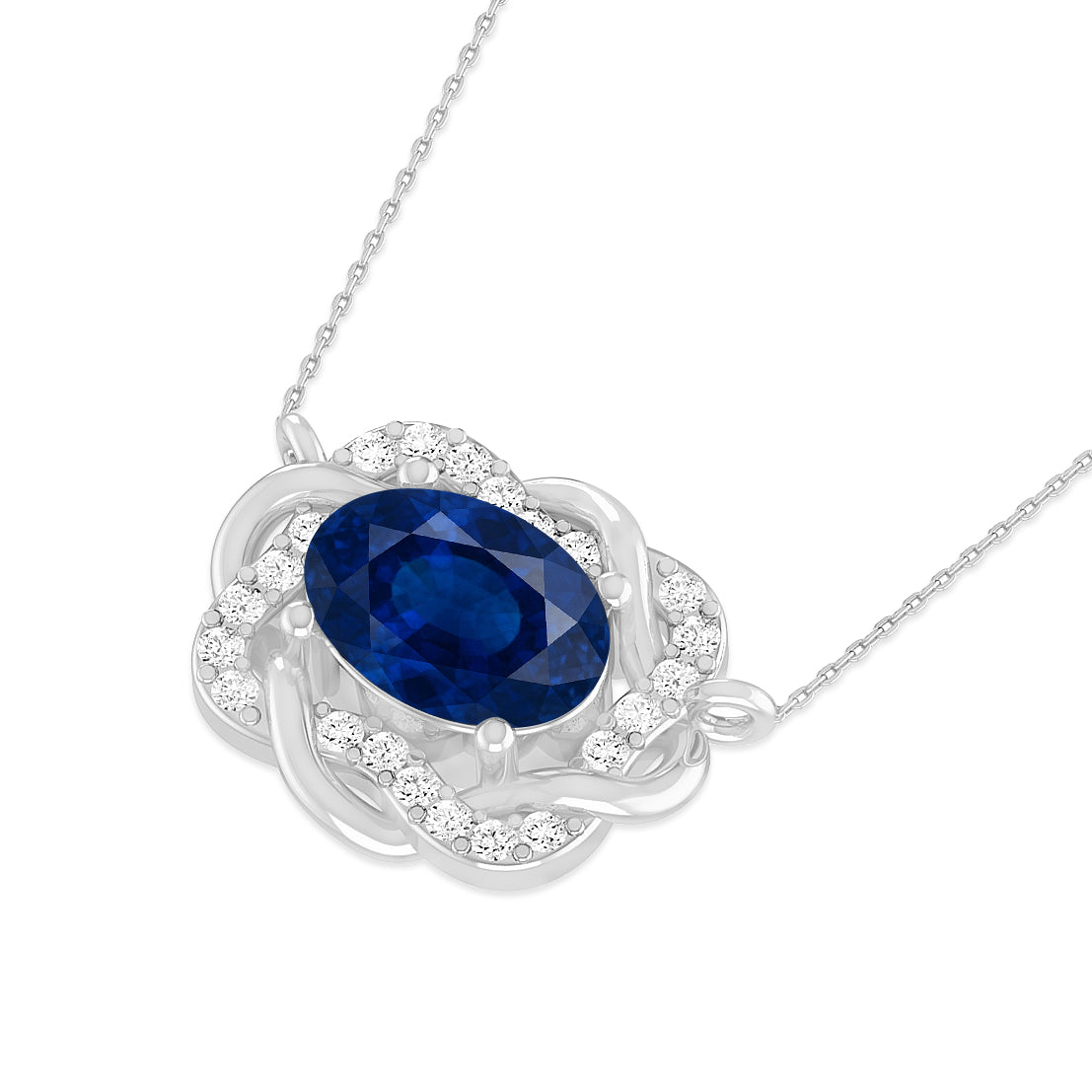 Celtic Knot Halo Pendant | Starburst Pendant | Heart Knot Teardrop Pendant | Sterling Silver Birthstone Necklace | Diamond Accent | Adjustable Chain | 15 Gemstone Choices