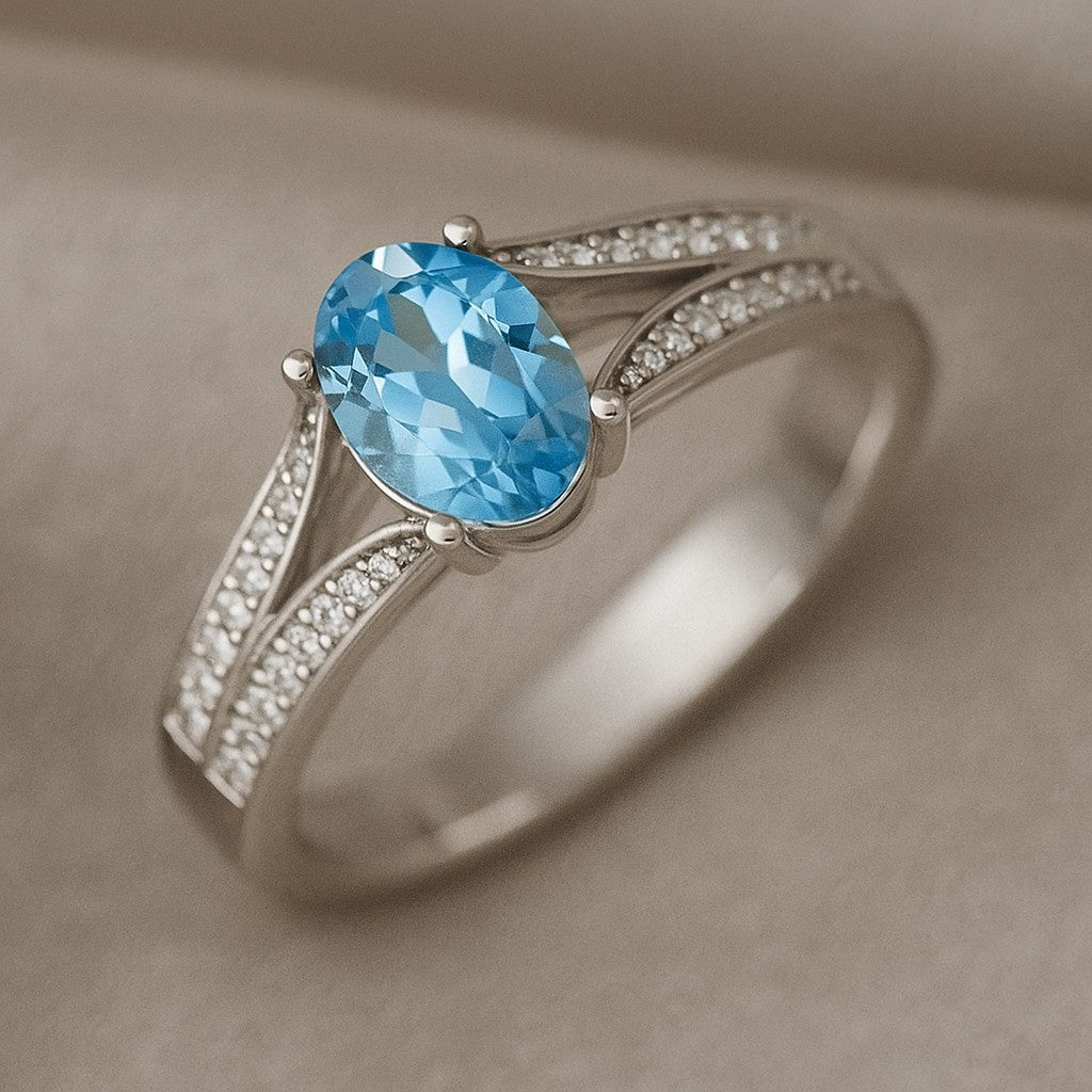 Infinity Knot Solitaire Ring | Sterling Silver Birthstone Ring | Genuine Gemstone Studded Ring | Personalized Promise Ring | Gift for Her