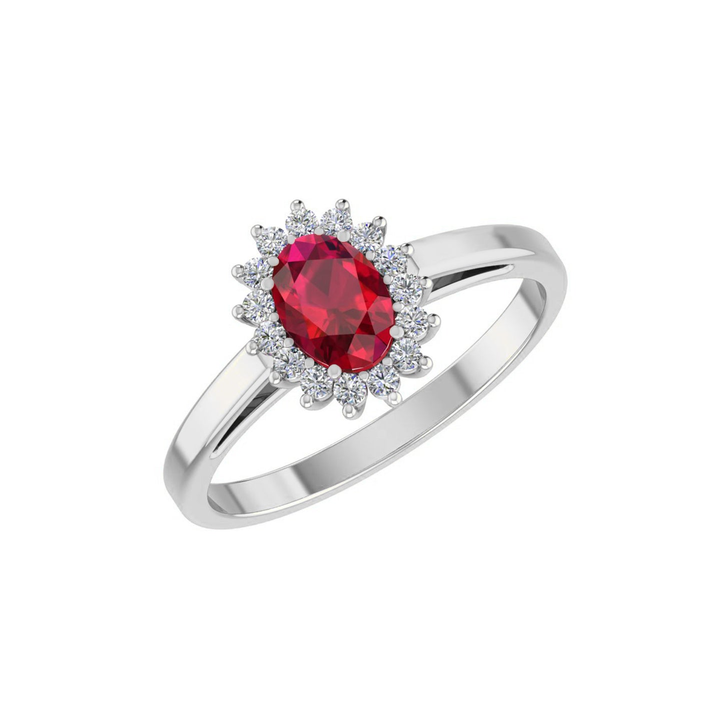 Halo Solitaire Ring | Sterling Silver Birthstone Ring | Genuine Gemstone & Diamond Studded Ring | Personalized Promise Ring | Gift for Her