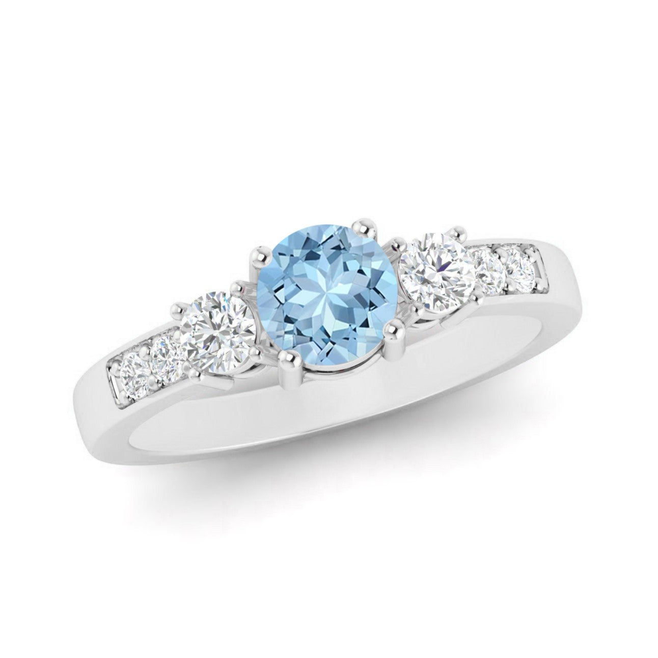 Sterling Silver Birthstone Ring | Genuine Gemstone & Diamond Studded Ring | Personalized Promise Ring | Gift for Her