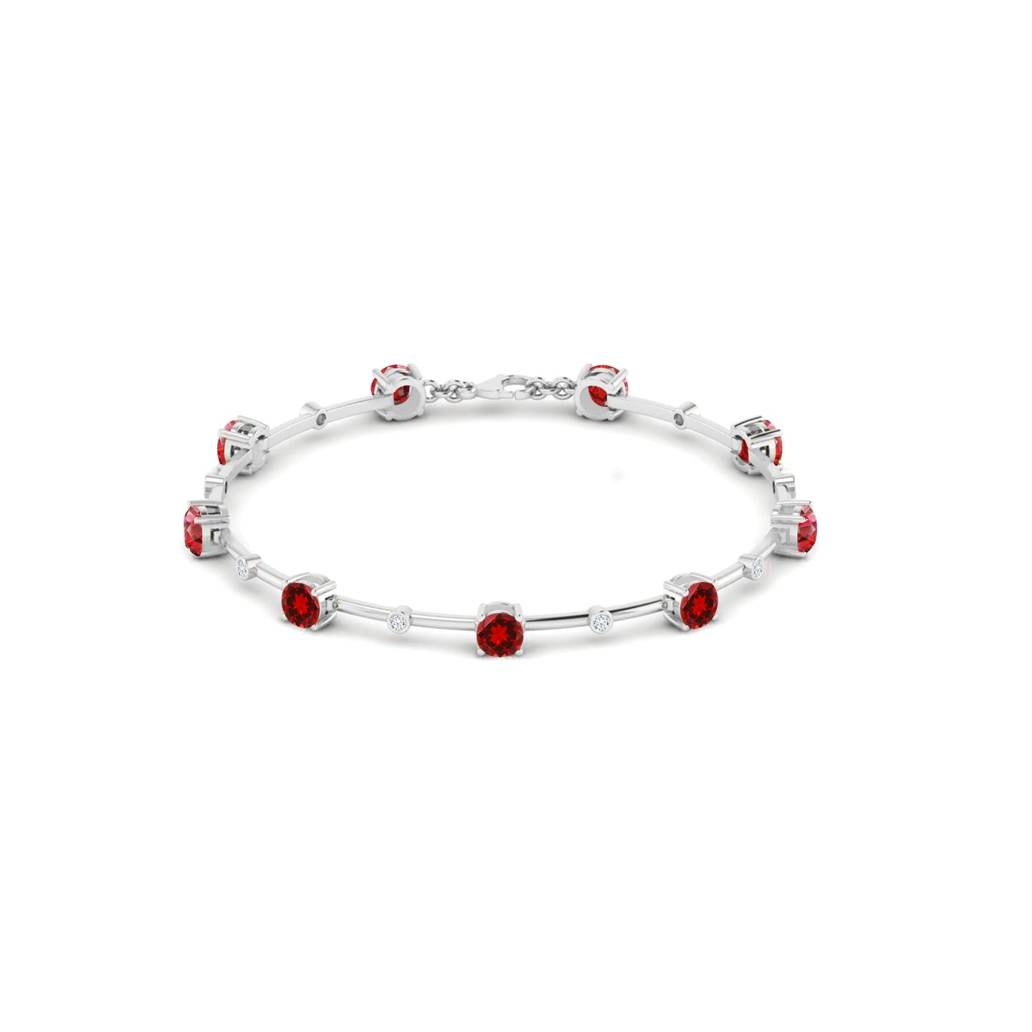 Bar Link Tennis Bracelet | Sterling Silver Birthstone Bracelet | Adjustable Chain | 15 Gemstone Choices | Personalized Gemstone Bracelet