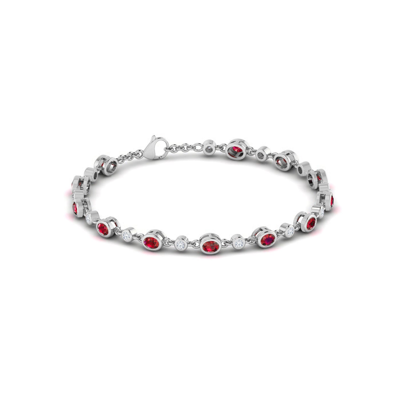 Bezel Set Tennis Bracelet | Sterling Silver Birthstone Bracelet | Adjustable Chain | 15 Gemstone Choices | Personalized Gemstone Bracelet