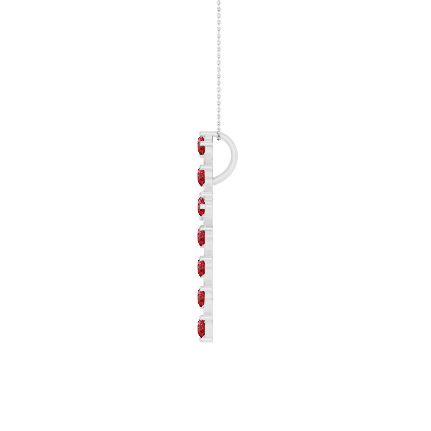 Gemstone Cross Pendant | Floral Vine Style Gemstone Pendant | Sterling Silver Birthstone Necklace | Adjustable Chain | 15 Gemstone Choices | Personalized Gemstone Pendant