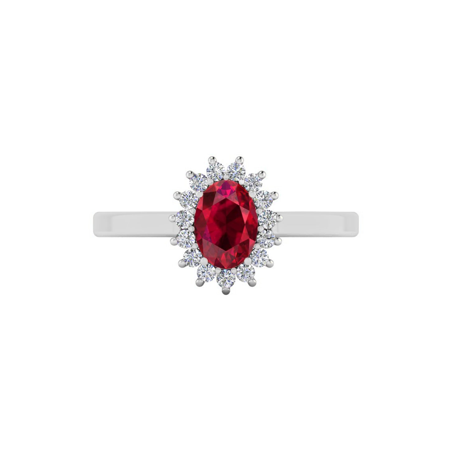 Halo Solitaire Ring | Sterling Silver Birthstone Ring | Genuine Gemstone & Diamond Studded Ring | Personalized Promise Ring | Gift for Her