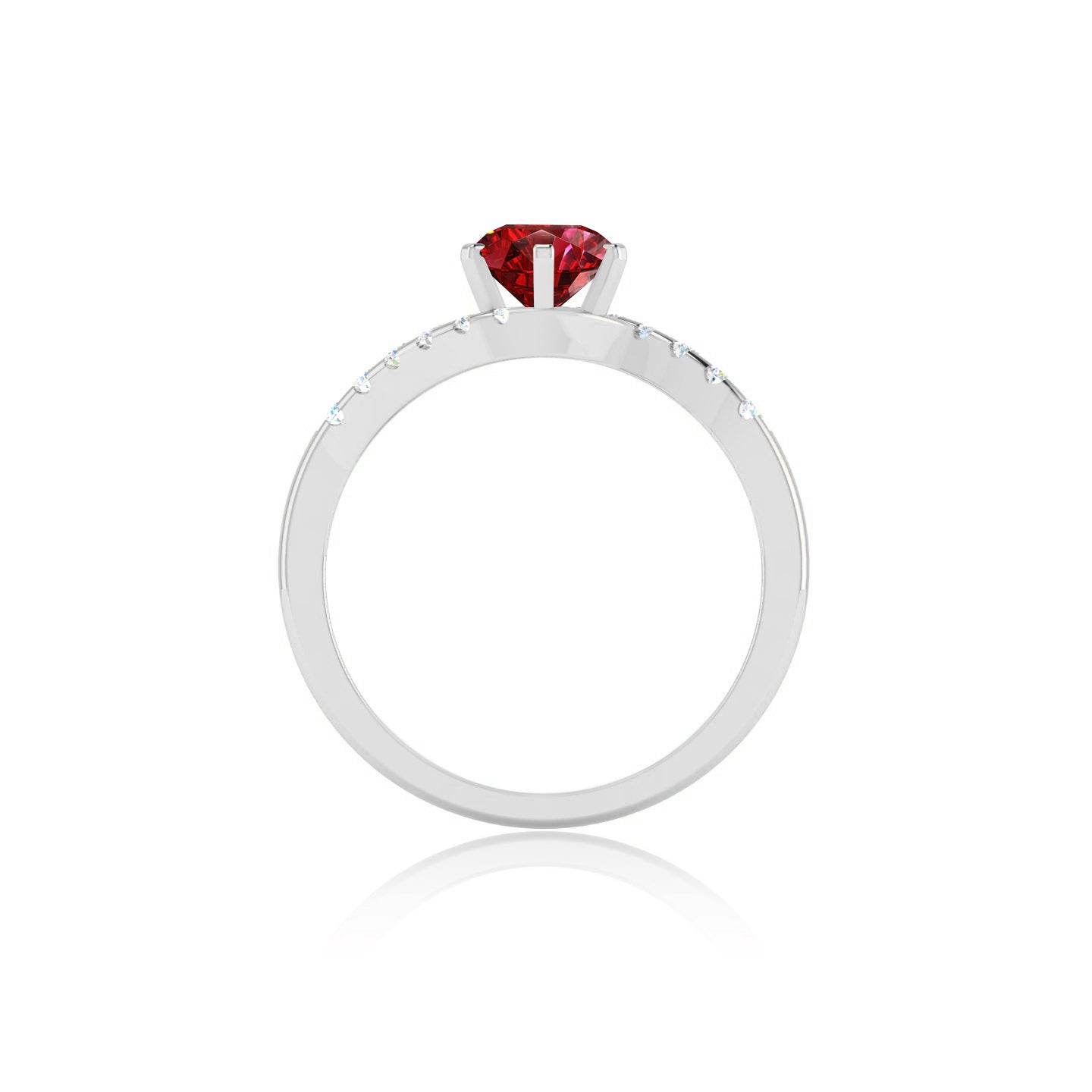 Bypass Solitaire Ring | Sterling Silver Birthstone Ring | Genuine Gemstone & Diamond Studded Ring | Personalized Promise Ring | Gift for Her