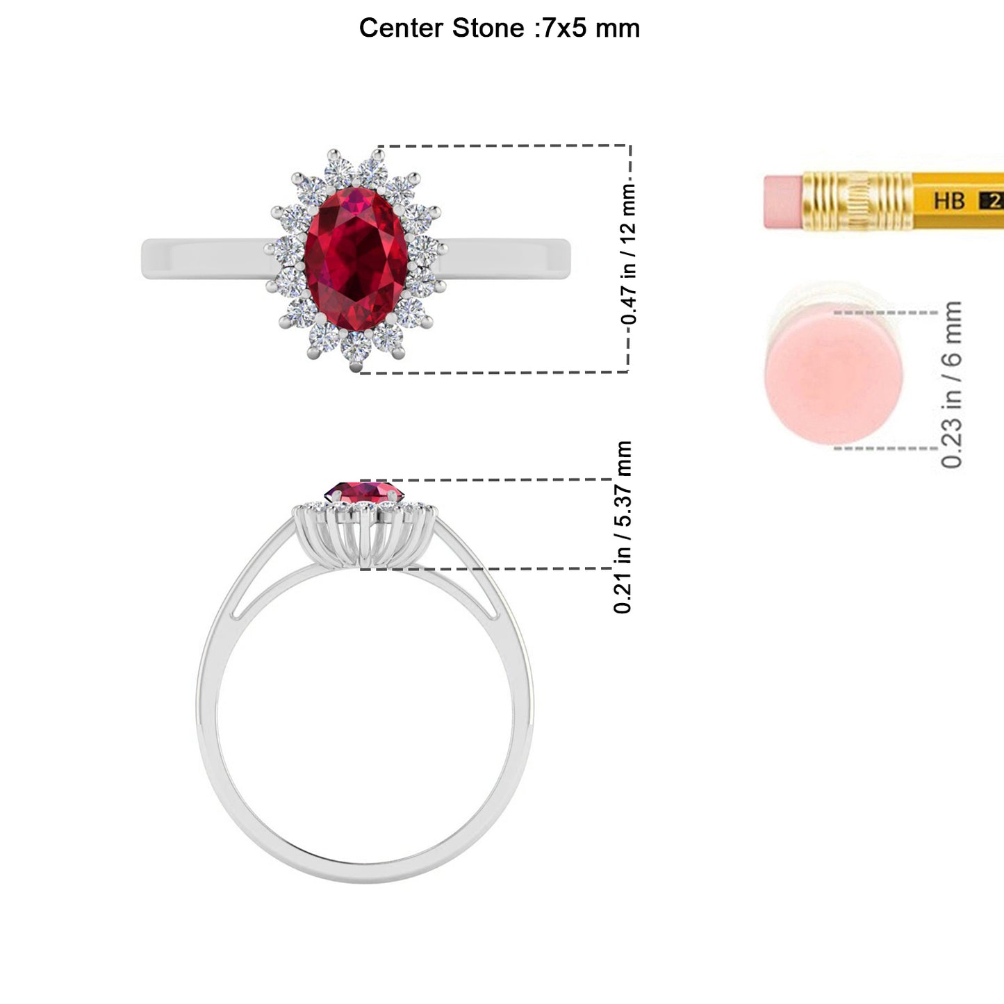 Halo Solitaire Ring | Sterling Silver Birthstone Ring | Genuine Gemstone & Diamond Studded Ring | Personalized Promise Ring | Gift for Her