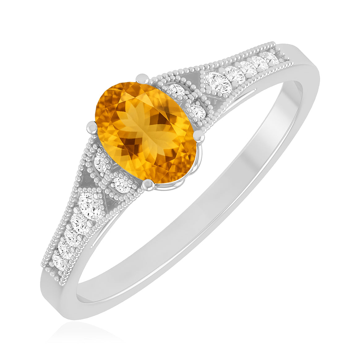 Classic Three-Stone Solitaire Ring | Sterling Silver Birthstone Ring | Genuine Gemstone & Diamond Studded Ring | Personalized Promise Ring | Gift for Her
