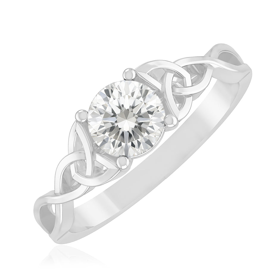 Celtic Knot Ring | Sterling Silver Birthstone Ring | Genuine Gemstone & Diamond Studded Ring | Personalized Promise Ring | Gift for Her