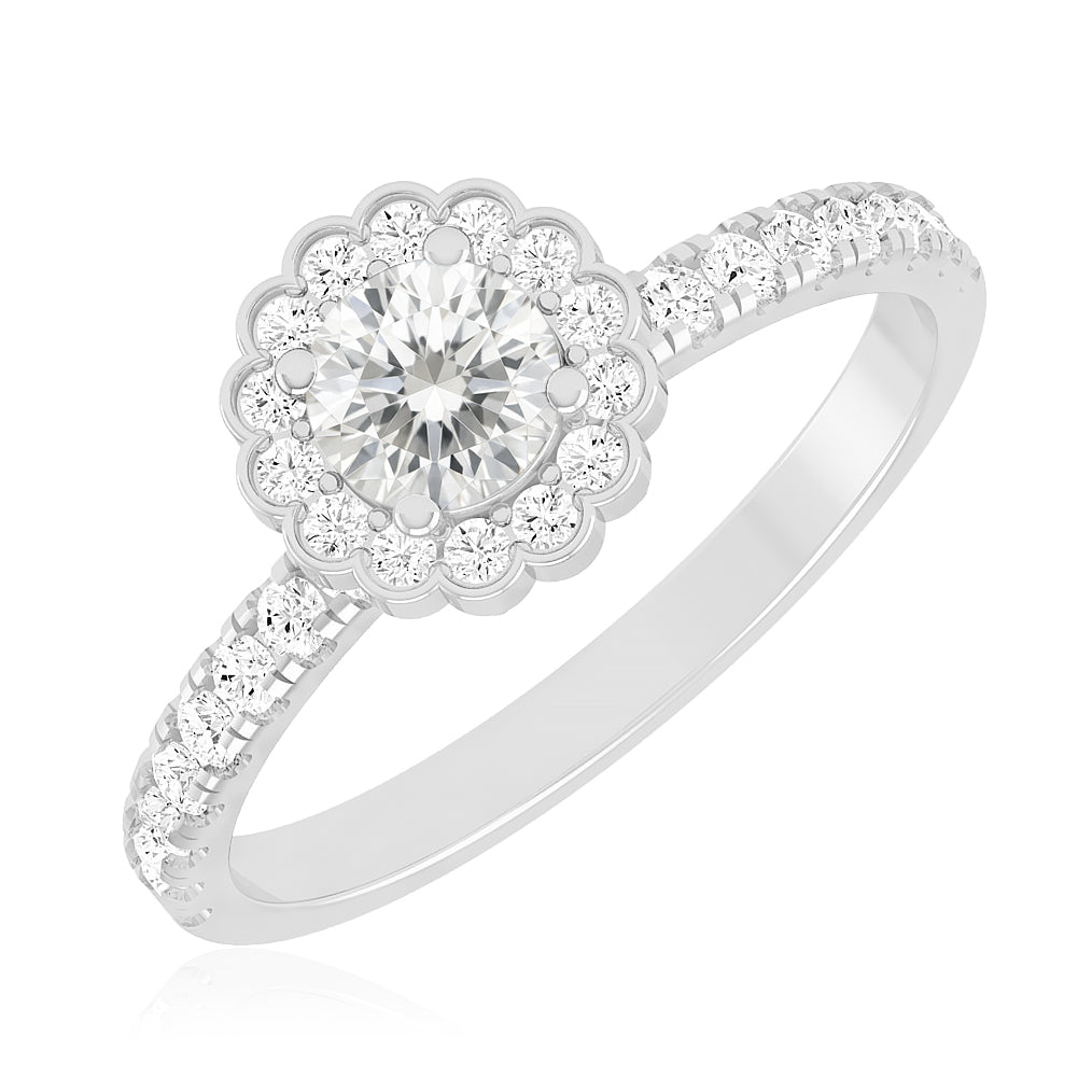 Flower Cluster Ring | Sterling Silver Birthstone Ring | Genuine Gemstone & Diamond Studded Ring | Personalized Promise Ring | Gift for Her
