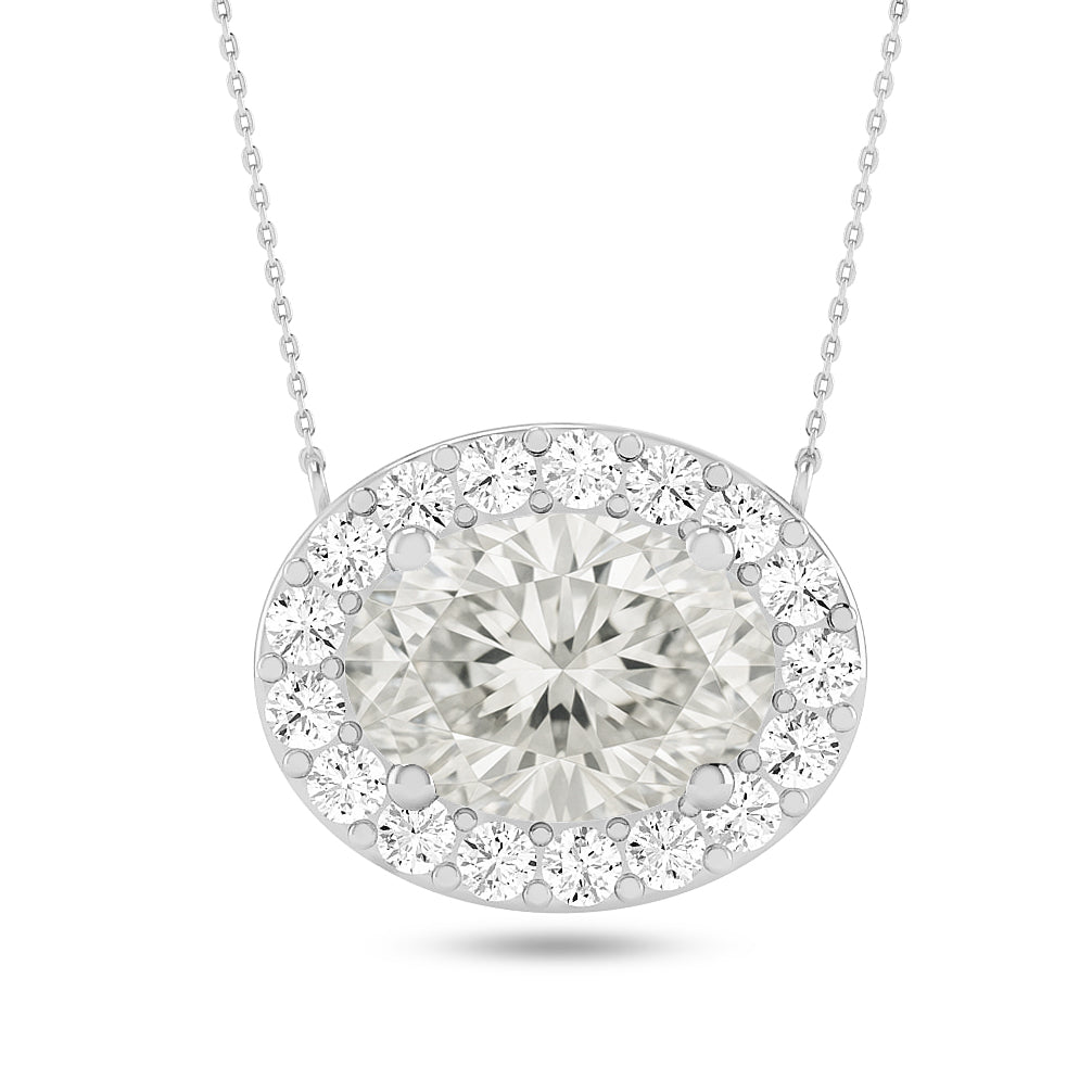 Oval Halo Solitaire Pendant | Starburst Pendant | Heart Knot Teardrop Pendant | Sterling Silver Birthstone Necklace | Diamond Accent | Adjustable Chain | 15 Gemstone Choices