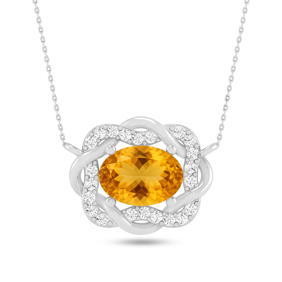 Celtic Knot Halo Pendant | Starburst Pendant | Heart Knot Teardrop Pendant | Sterling Silver Birthstone Necklace | Diamond Accent | Adjustable Chain | 15 Gemstone Choices
