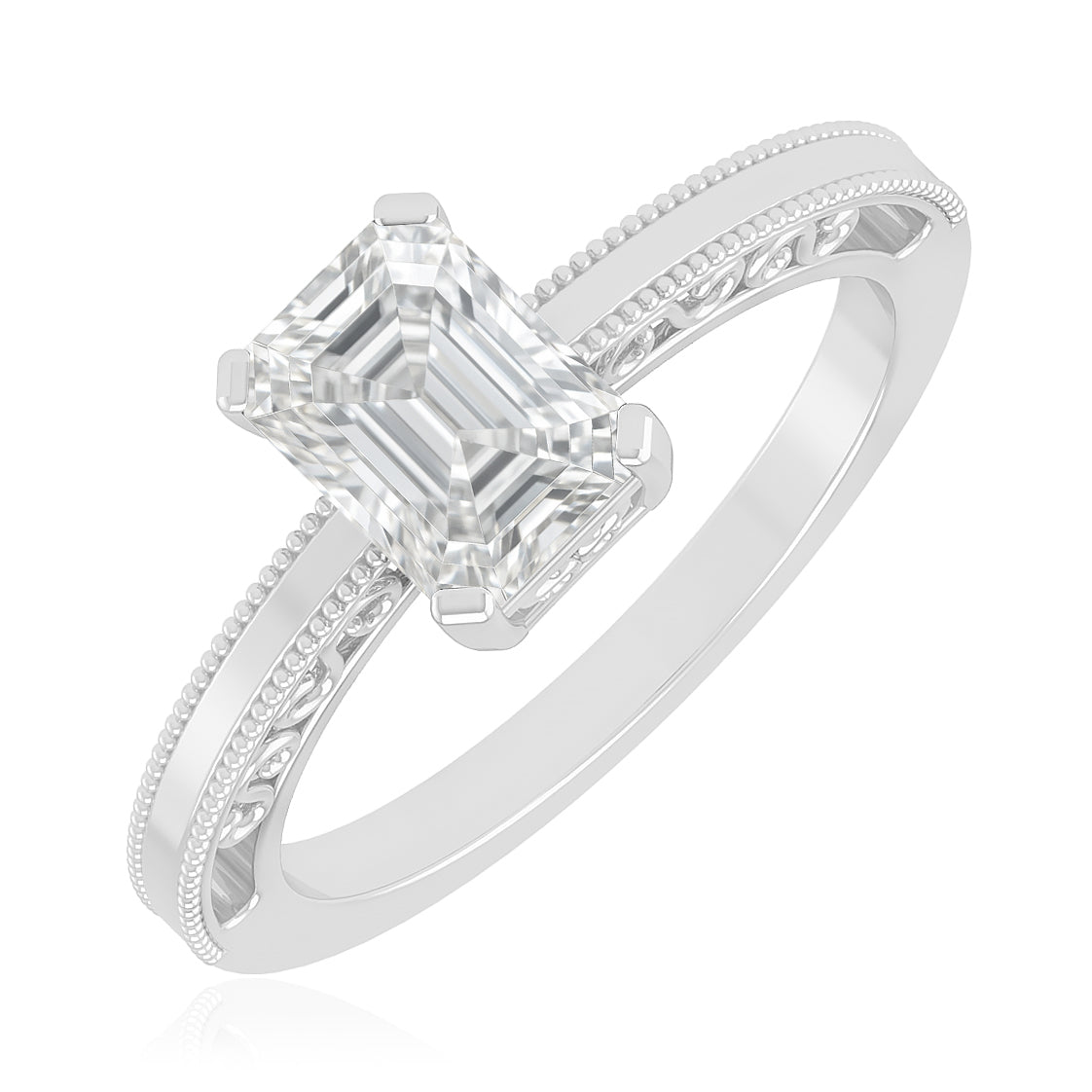 Vintage Milgrain Split Shank | Sterling Silver Birthstone Ring | Genuine Gemstone & Diamond Studded Ring | Personalized Promise Ring | Gift for Her