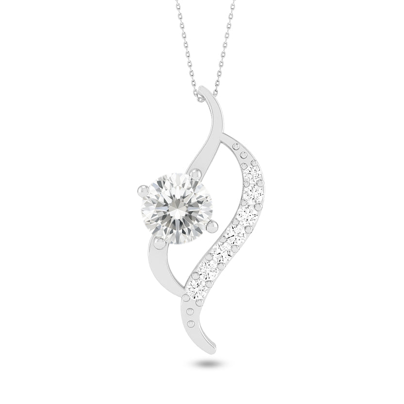 Bypass Swirl Pendant | Starburst Pendant | Heart Knot Teardrop Pendant | Sterling Silver Birthstone Necklace | Diamond Accent | Adjustable Chain | 15 Gemstone Choices
