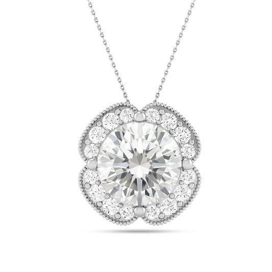 Floral Halo Pendant | Starburst Pendant | Heart Knot Teardrop Pendant | Sterling Silver Birthstone Necklace | Diamond Accent | Adjustable Chain | 15 Gemstone Choices