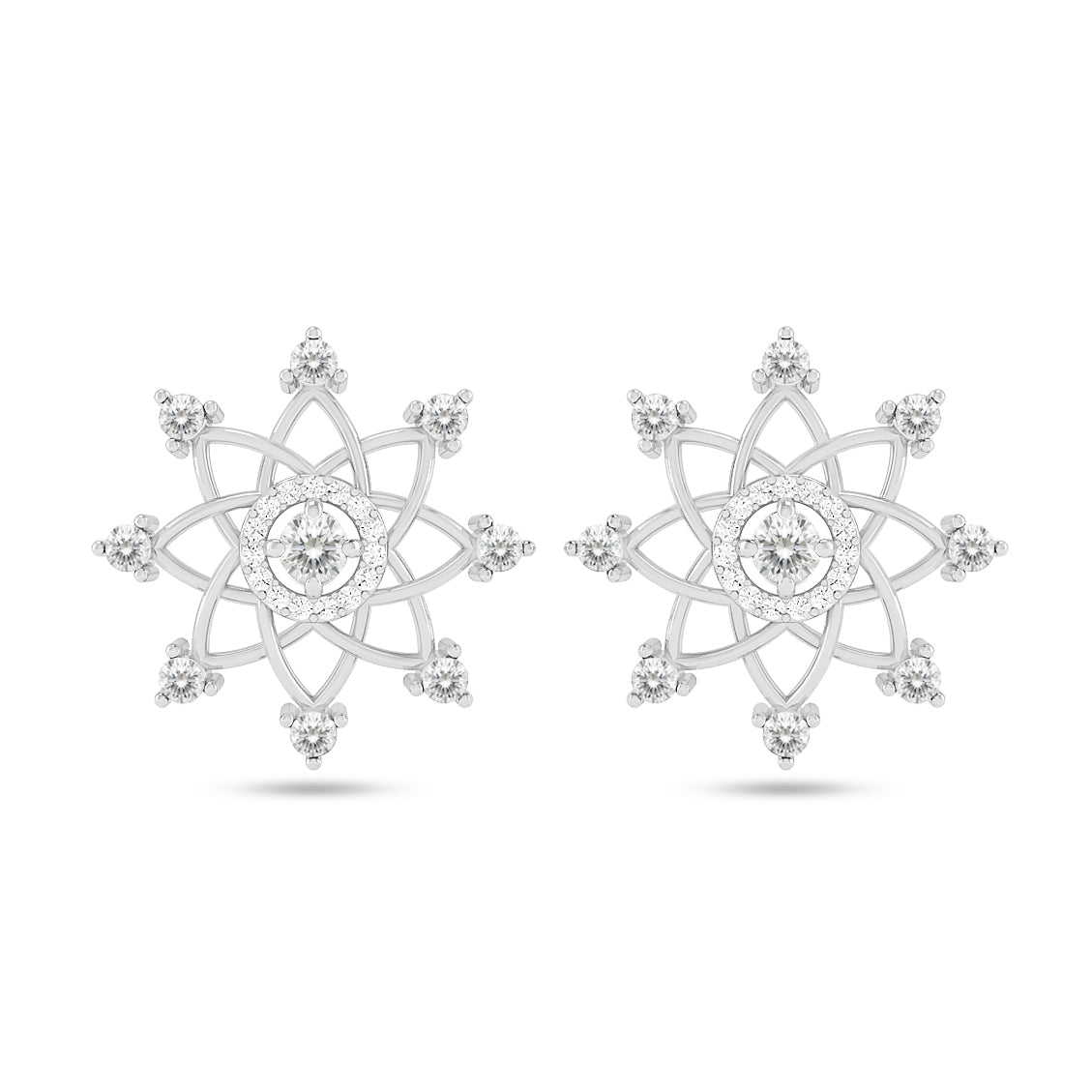 Celestial Starburst Stud Earrings | 925 Sterling Silver Birthstone Stud Earrings | Diamond Accent Gemstone Earrings | 15 Birthstone Options | Gift for Women