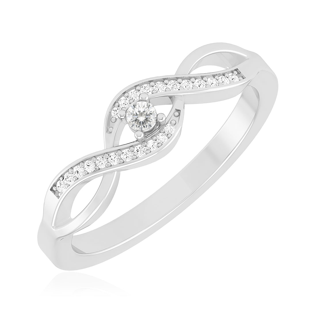 Infinity Ring | Sterling Silver Birthstone Ring | Genuine Gemstone & Diamond Studded Ring | Personalized Promise Ring | Gift for Her