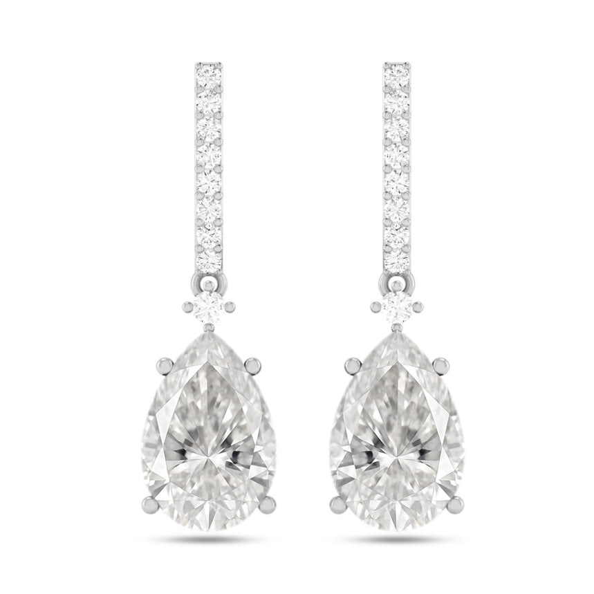 Bar Drop Earrings | 925 Sterling Silver Birthstone Stud Earrings | Diamond Accent Gemstone Earrings | 15 Birthstone Options | Gift for Women
