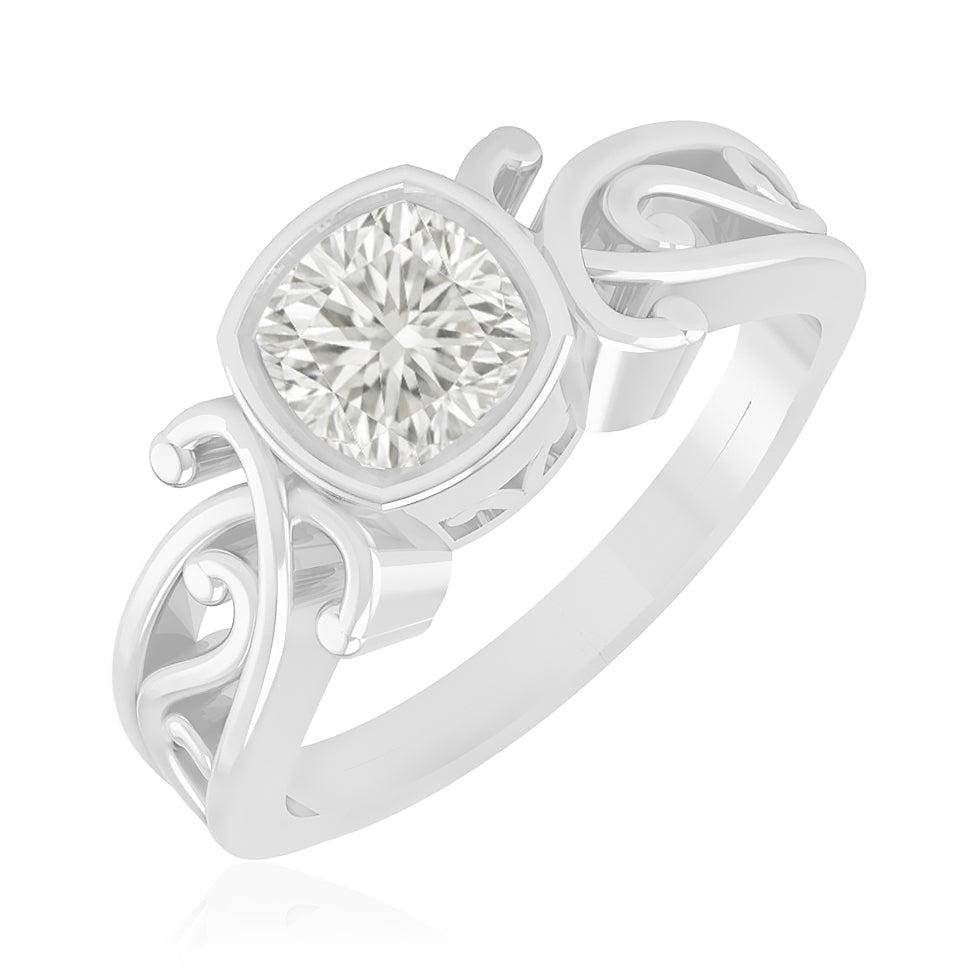 Celtic Knot Bezel Solitaire Ring | Sterling Silver Birthstone Ring | Genuine Gemstone & Diamond Studded Ring | Personalized Promise Ring | Gift for Her