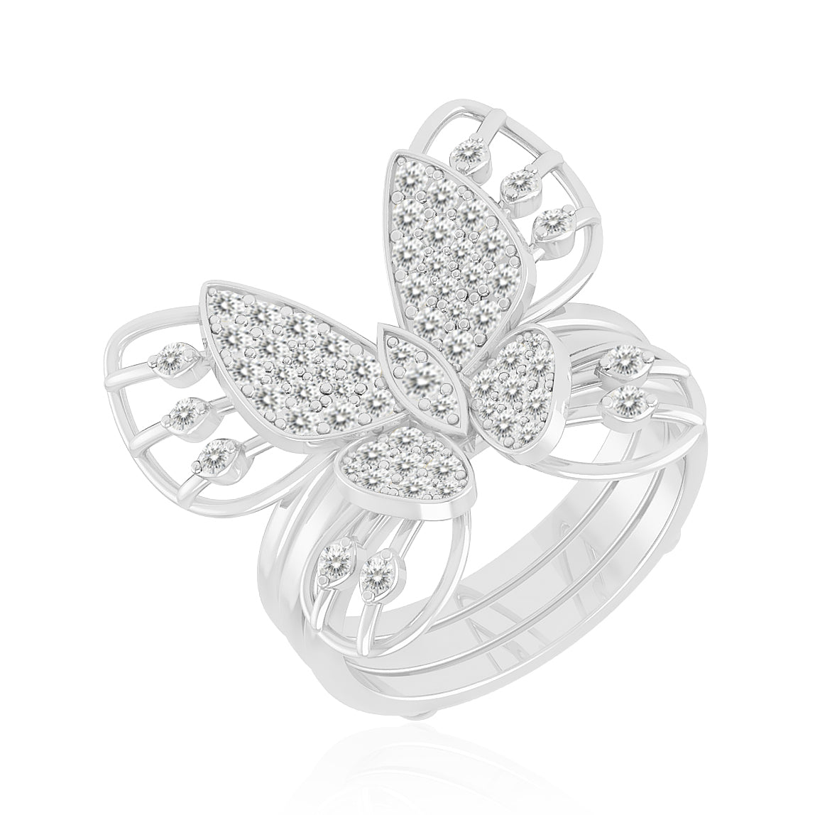 Butterfly Ring | Sterling Silver Birthstone Ring | Genuine Gemstone Ring | Personalized Promise Ring | Gift for Her