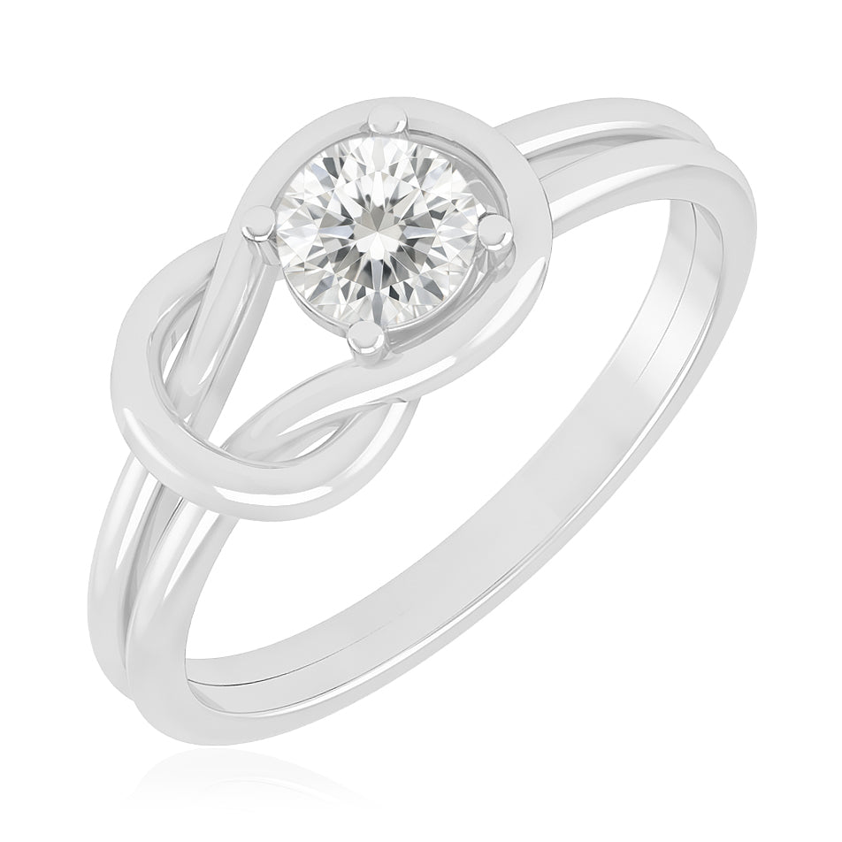 Infinity Knot Solitaire Ring | Sterling Silver Birthstone Ring | Genuine Gemstone & Diamond Studded Ring | Personalized Promise Ring | Gift for Her