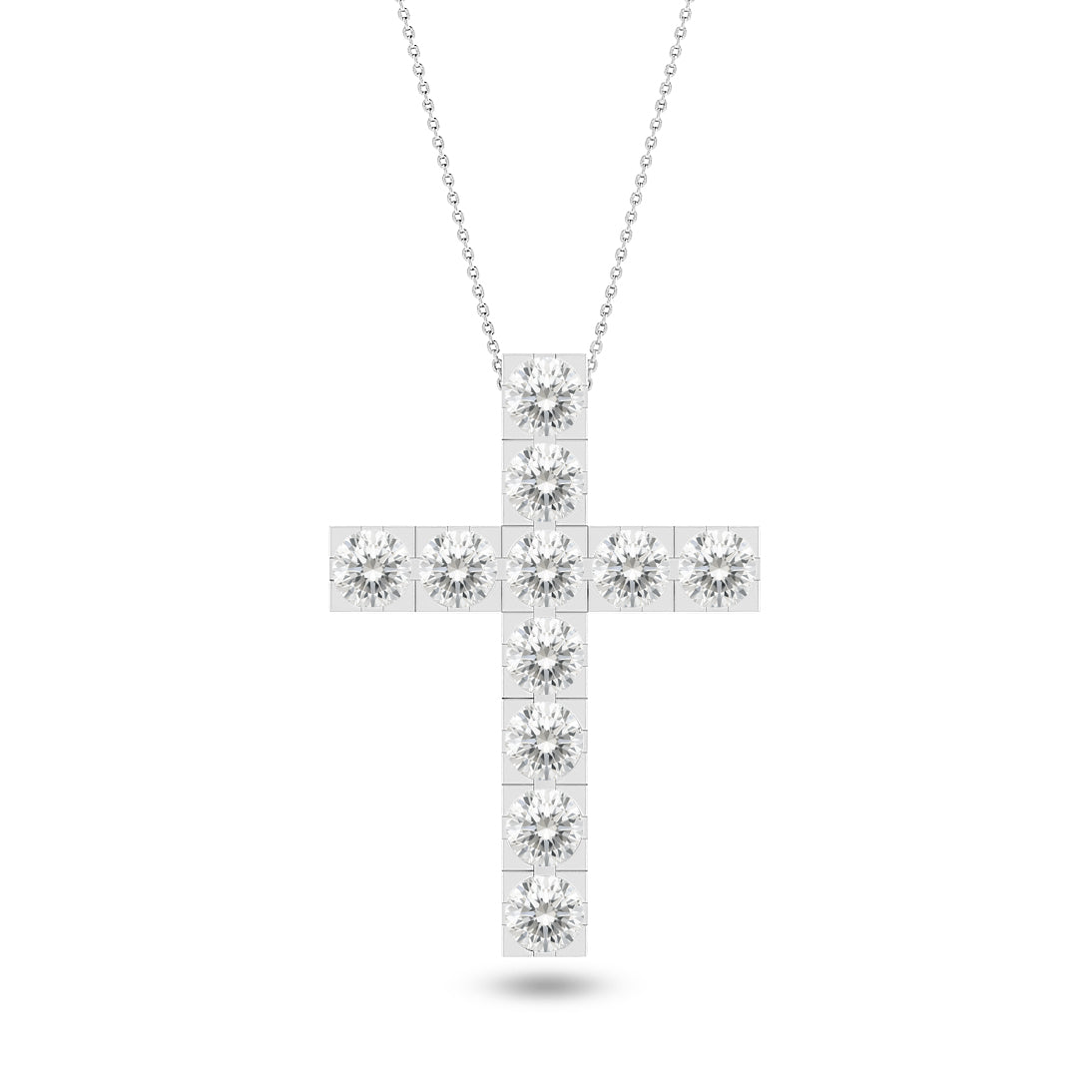 Cross Pendant Necklace | Sterling Silver Birthstone Necklace | Adjustable Chain | 15 Gemstone Choices | Personalized Gemstone Pendant
