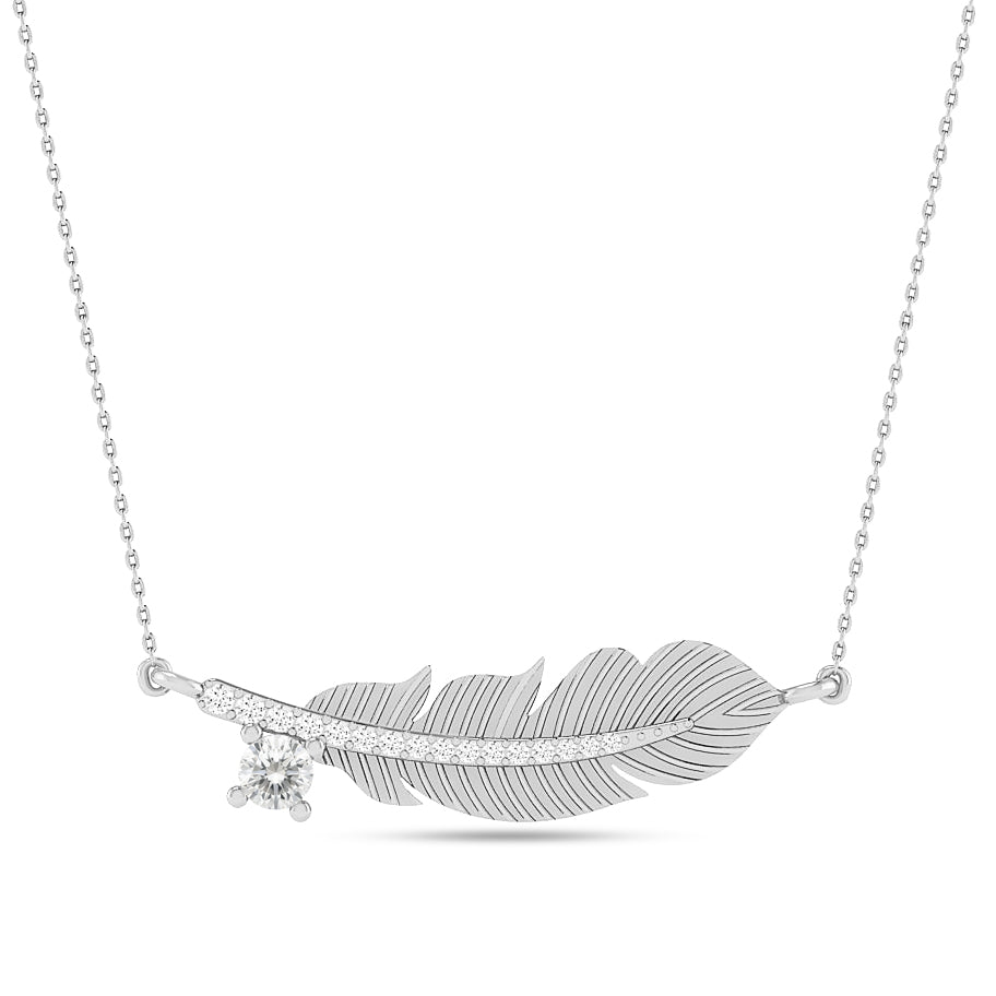 Feather Pendant Necklace | Starburst Pendant | Heart Knot Teardrop Pendant | Sterling Silver Birthstone Necklace | Diamond Accent | Adjustable Chain | 15 Gemstone Choices