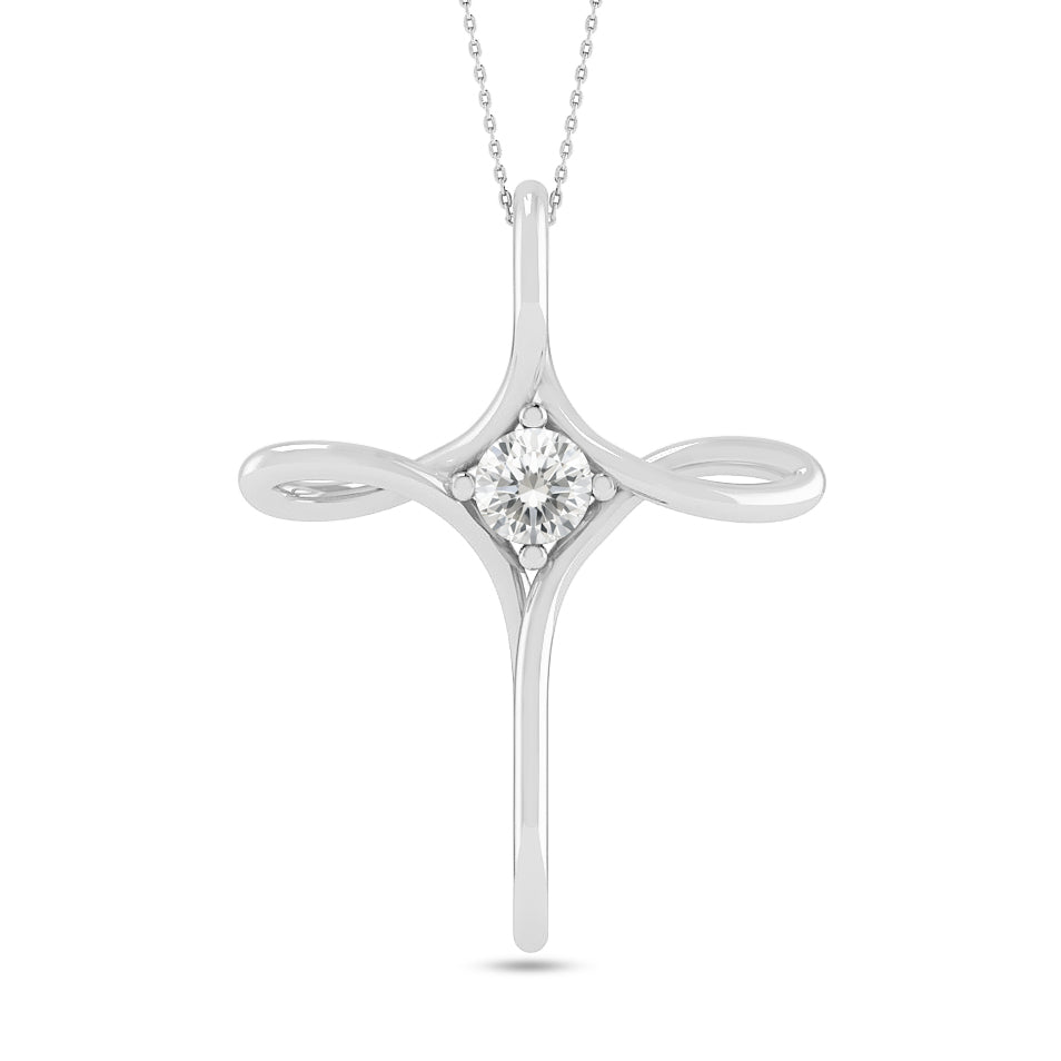 Infinity Cross Pendant | Sterling Silver Birthstone Necklace | Adjustable Chain | 15 Gemstone Choices | Personalized Gemstone Pendant