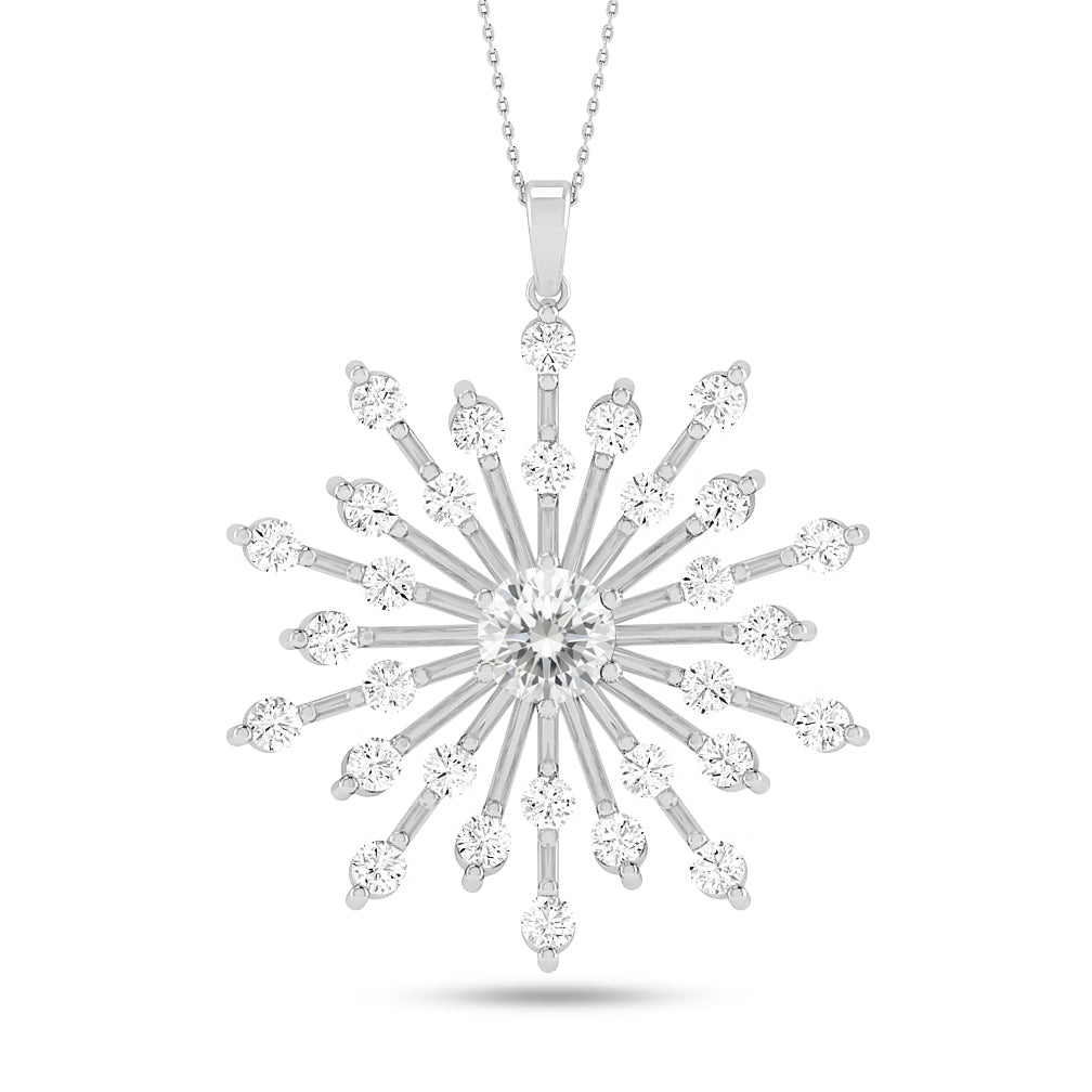 Starburst Pendant | Heart Knot Teardrop Pendant | Sterling Silver Birthstone Necklace | Diamond Accent | Adjustable Chain | 15 Gemstone Choices