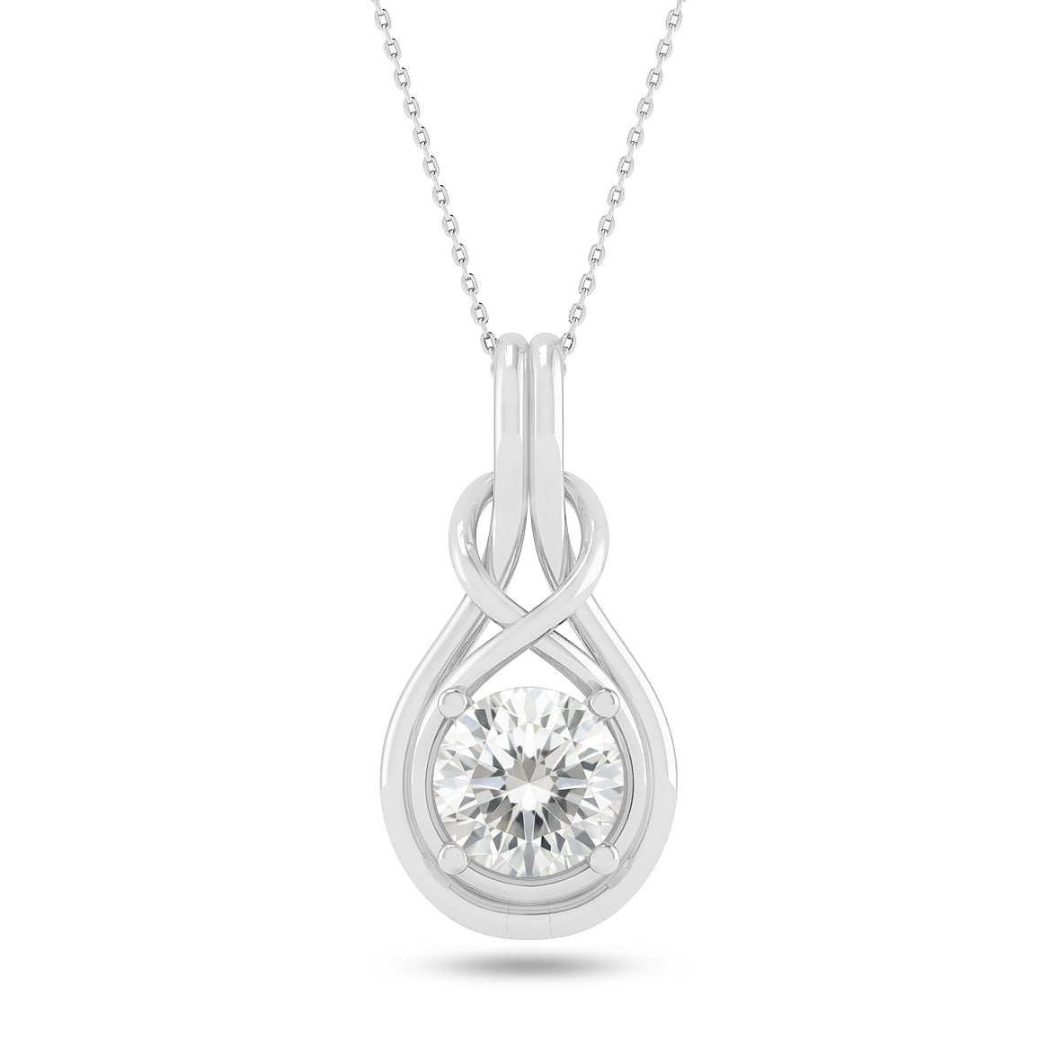 Infinity Teardrop Solitaire Pendant | Sterling Silver Birthstone Necklace | Adjustable Chain | 15 Gemstone Choices | Personalized Gemstone Pendant