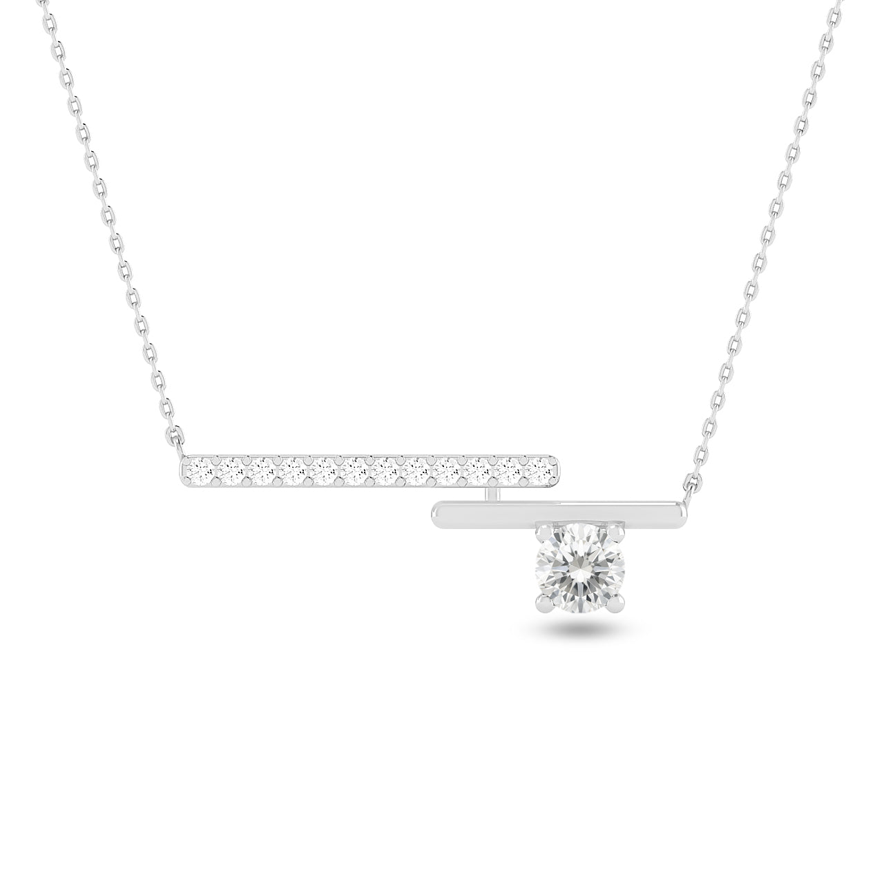 Geometric Bar Pendant | Starburst Pendant | Heart Knot Teardrop Pendant | Sterling Silver Birthstone Necklace | Diamond Accent | Adjustable Chain | 15 Gemstone Choices