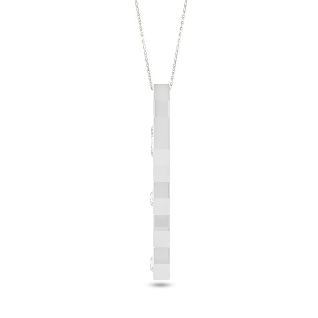 Geometric Cross Pendant | Sterling Silver Birthstone Necklace | Adjustable Chain | 15 Gemstone Choices | Personalized Gemstone Pendant