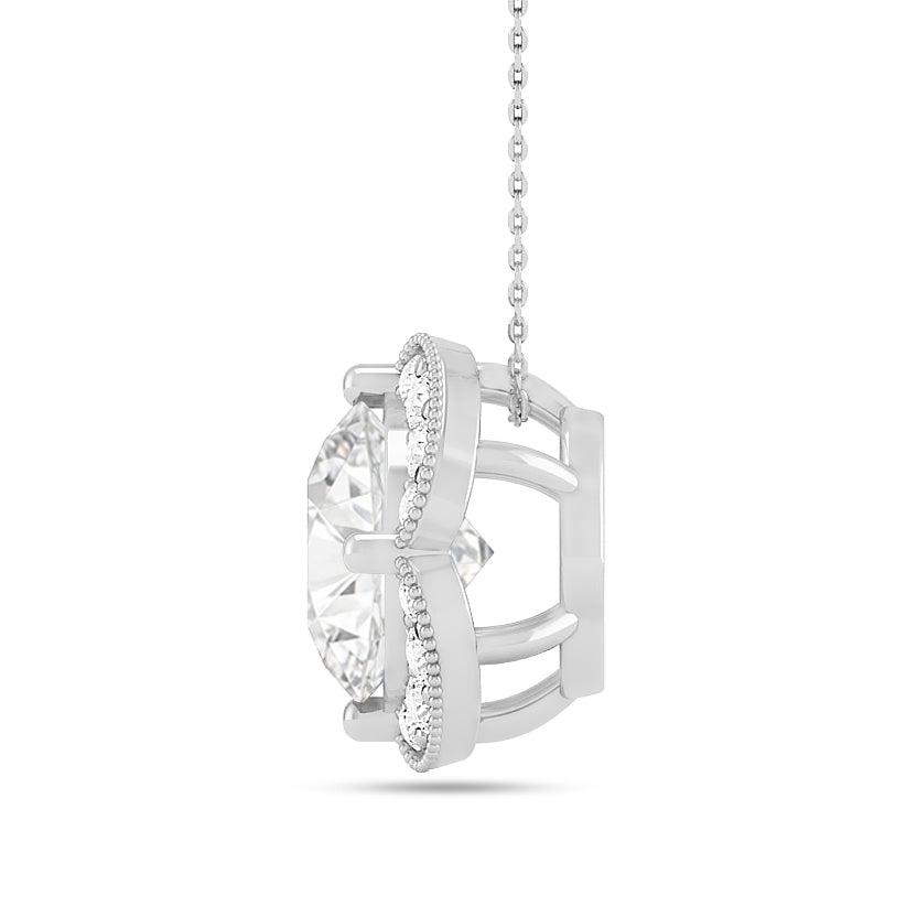 Floral Halo Pendant | Starburst Pendant | Heart Knot Teardrop Pendant | Sterling Silver Birthstone Necklace | Diamond Accent | Adjustable Chain | 15 Gemstone Choices