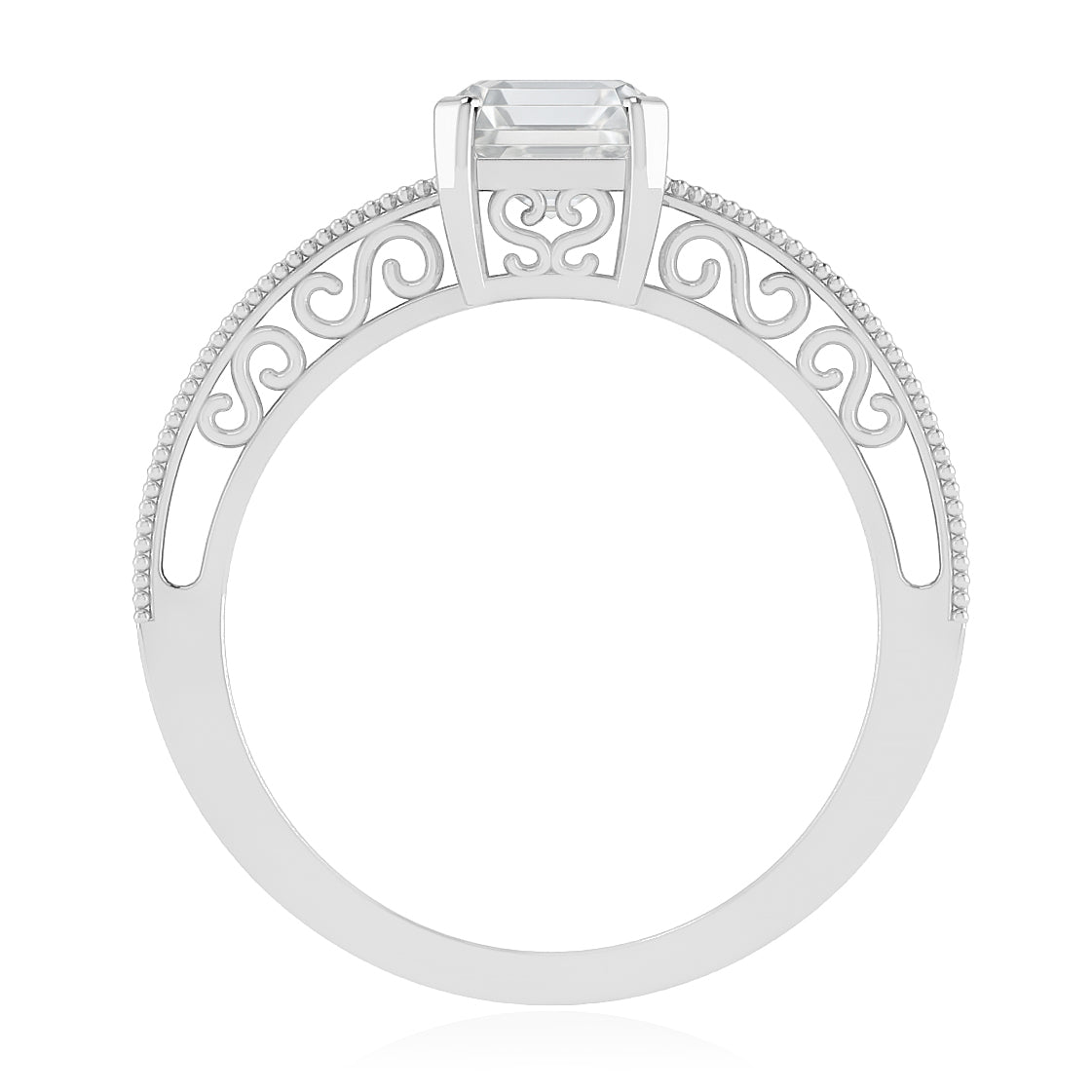 Vintage Milgrain Split Shank | Sterling Silver Birthstone Ring | Genuine Gemstone & Diamond Studded Ring | Personalized Promise Ring | Gift for Her