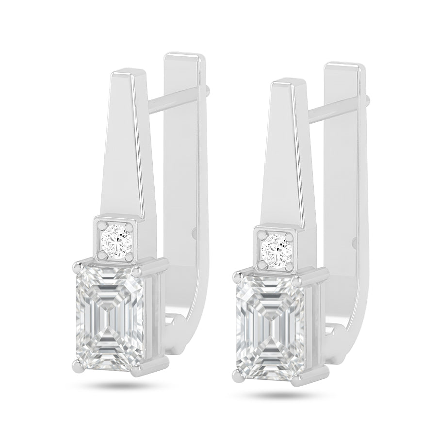 Lever back Drop Earrings | 925 Sterling Silver Birthstone Stud Earrings | Diamond Accent Gemstone Earrings | 15 Birthstone Options | Gift for Women