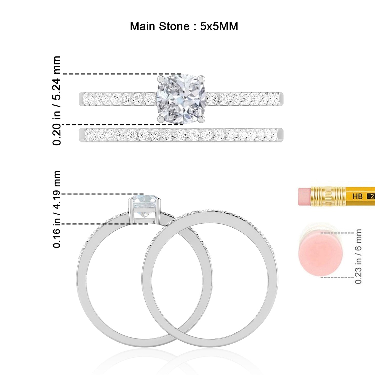 Bridal Ring Ring Set | Sterling Silver Birthstone Ring | Genuine Gemstone Studded Ring | Personalized Promise Ring | Gift for Her