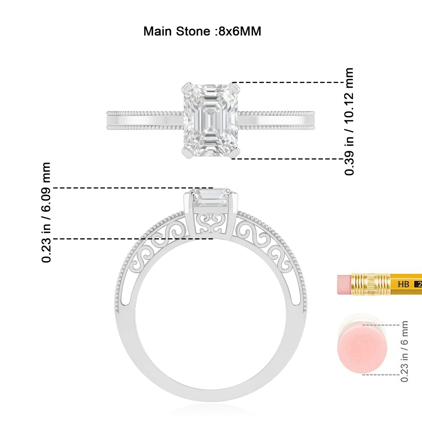 Vintage Milgrain Split Shank | Sterling Silver Birthstone Ring | Genuine Gemstone & Diamond Studded Ring | Personalized Promise Ring | Gift for Her