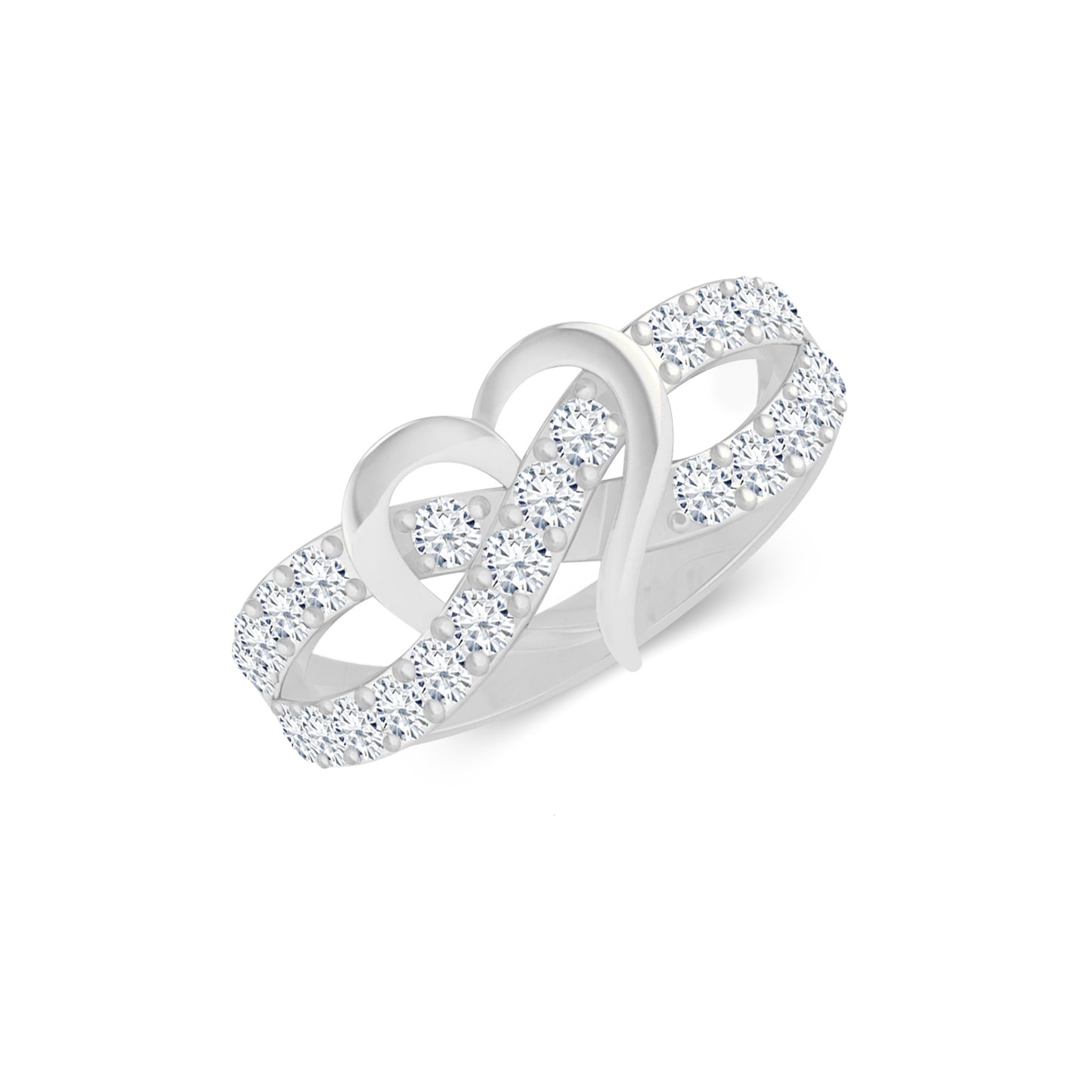 Heart Infinity Ring | Sterling Silver Birthstone Ring | Genuine Gemstone & Diamond Studded Ring | Personalized Promise Ring | Gift for Her