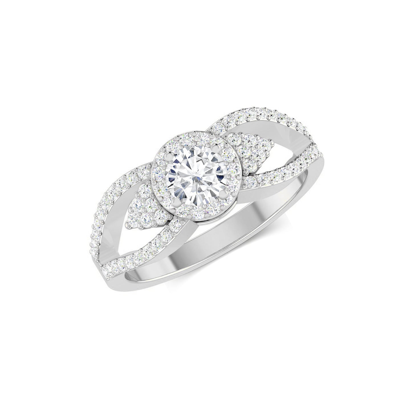 Split Shank Halo Ring | Sterling Silver Birthstone Ring | Genuine Gemstone & Diamond Studded Ring | Personalized Promise Ring | Gift for Her