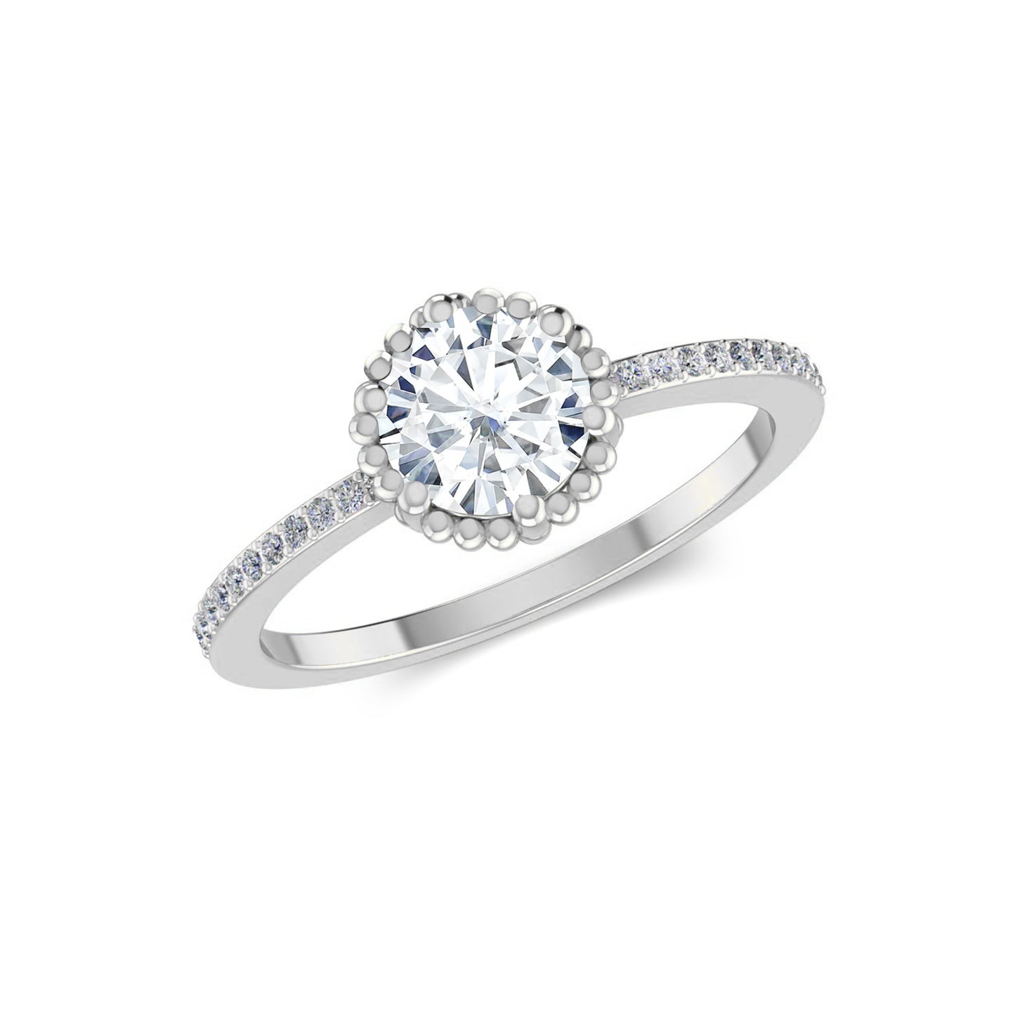 Bezel Halo Solitaire Ring | Sterling Silver Birthstone Ring | Genuine Gemstone & Diamond Studded Ring | Personalized Promise Ring | Gift for Her