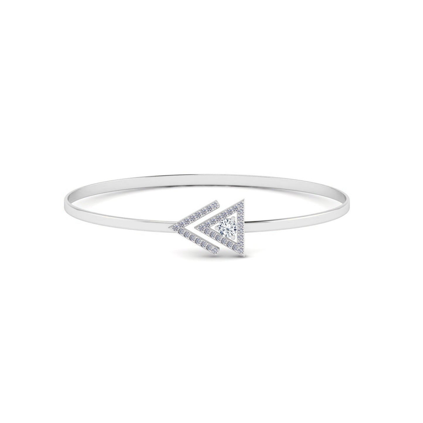 Geometric Open Bangle Bracelet | Sterling Silver Birthstone Bracelet | Adjustable Chain | 15 Gemstone Choices | Personalized Gemstone Bracelet
