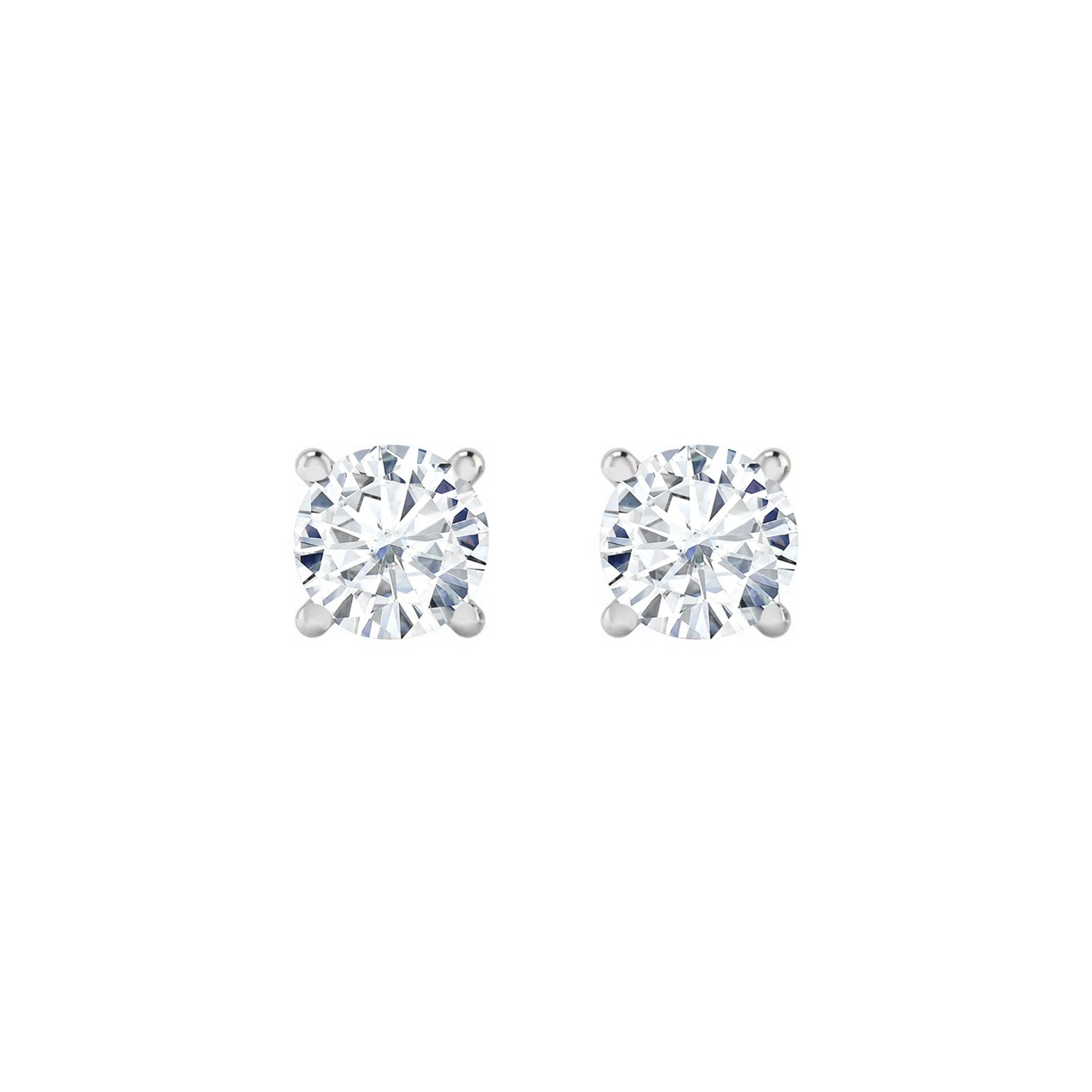 925 Sterling Silver Birthstone Stud Earrings | Diamond Accent Gemstone Earrings | 15 Birthstone Options | Gift for Women