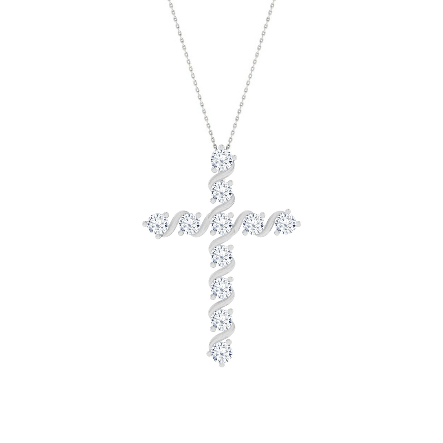 Gemstone Cross Pendant | Floral Vine Style Gemstone Pendant | Sterling Silver Birthstone Necklace | Adjustable Chain | 15 Gemstone Choices | Personalized Gemstone Pendant